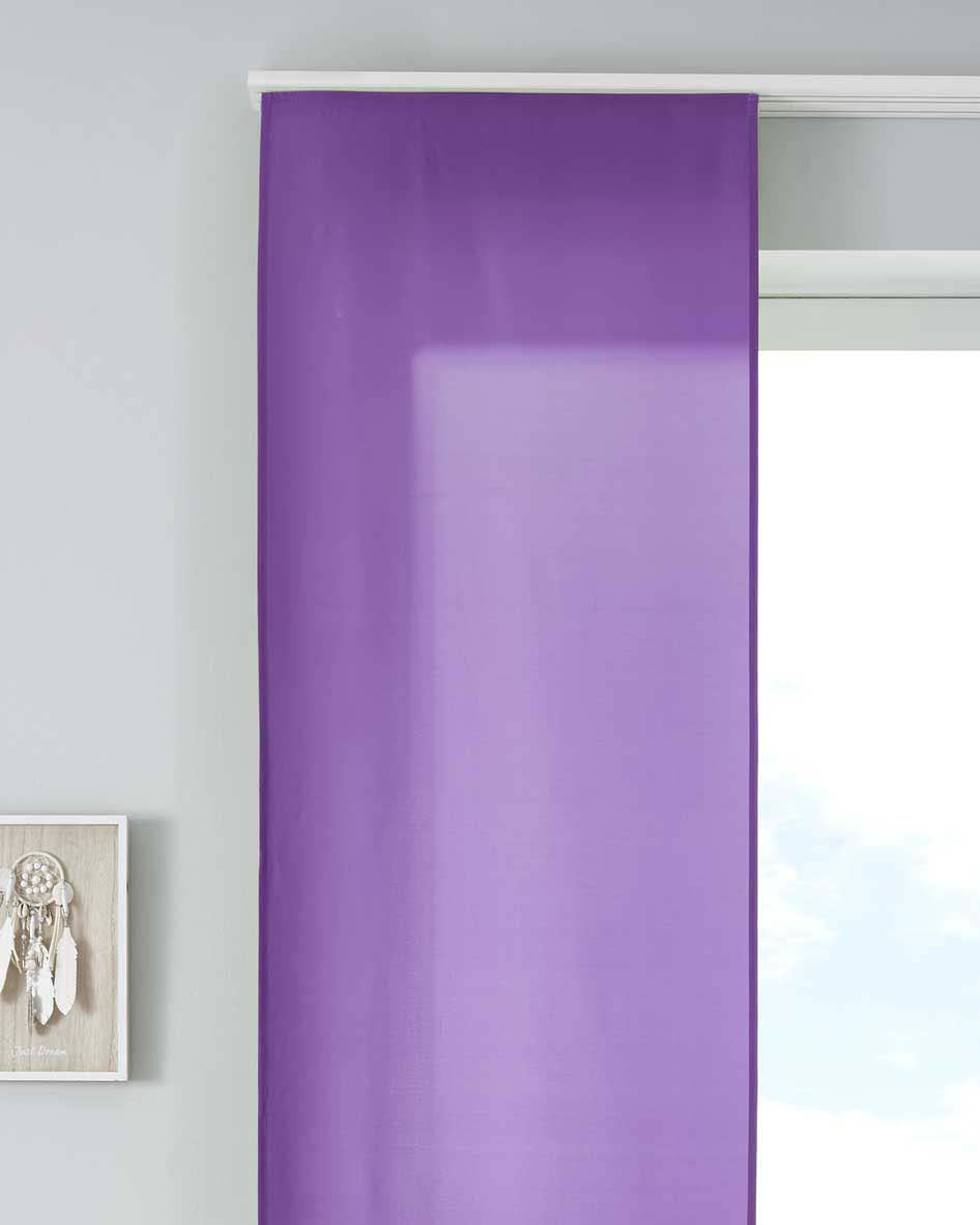 1er Set Schiebegardine Flächenvorhang Mikrofaser Vorhang Gardine Raumteiler Matt Paneelwagen Beschwerungsstange 85600N Lila Schiebegardine 85600Nlila_1b38e85d-92c3-4c38-9576-e5b19b41d540 | Gardinenbox.de