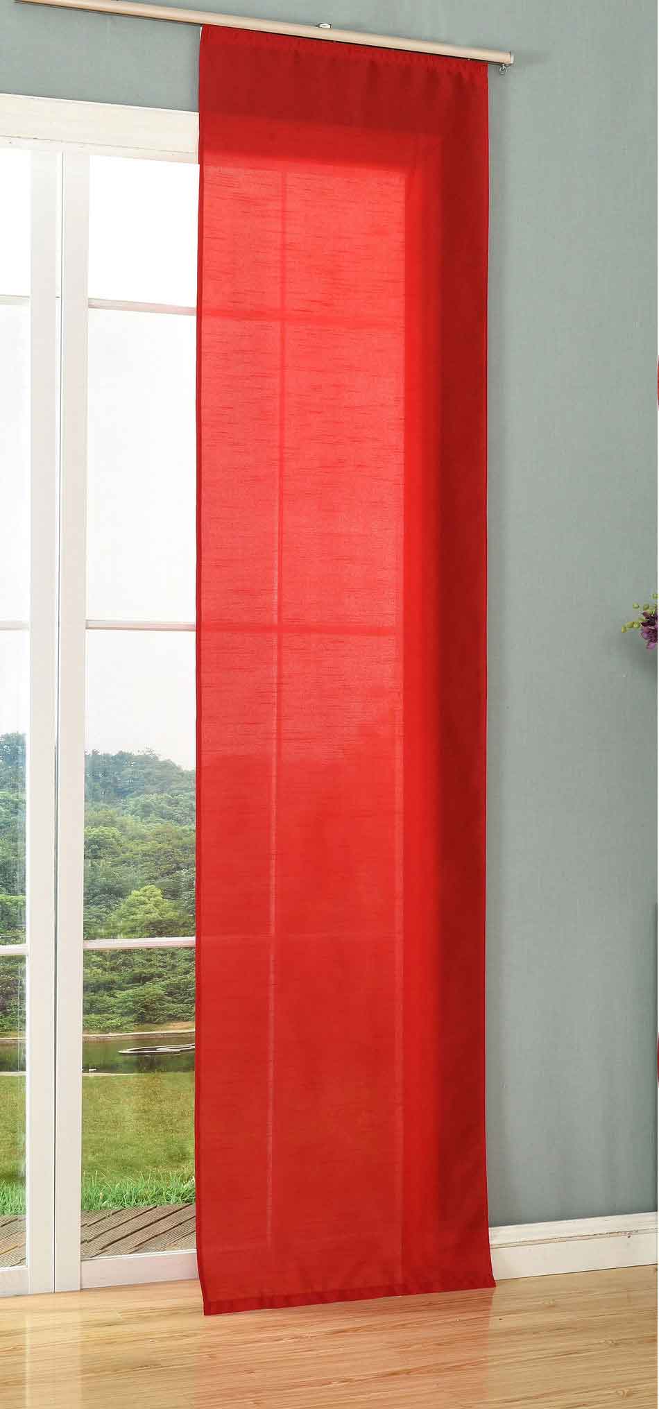 Schiebegardine Flächenvorhang Wildseide Optik Vorhang Gardine cm (Höhe x Breite) 85620 Rot Schiebegardine 85620rot | Gardinenbox.de