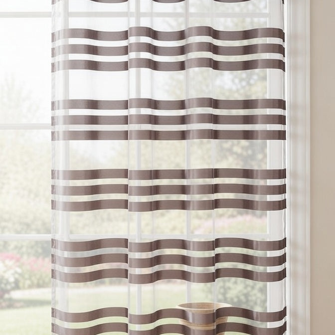 Ösen Schal »GÖTTINGEN« transparent Organza Gardine mit Querstreifen 89133