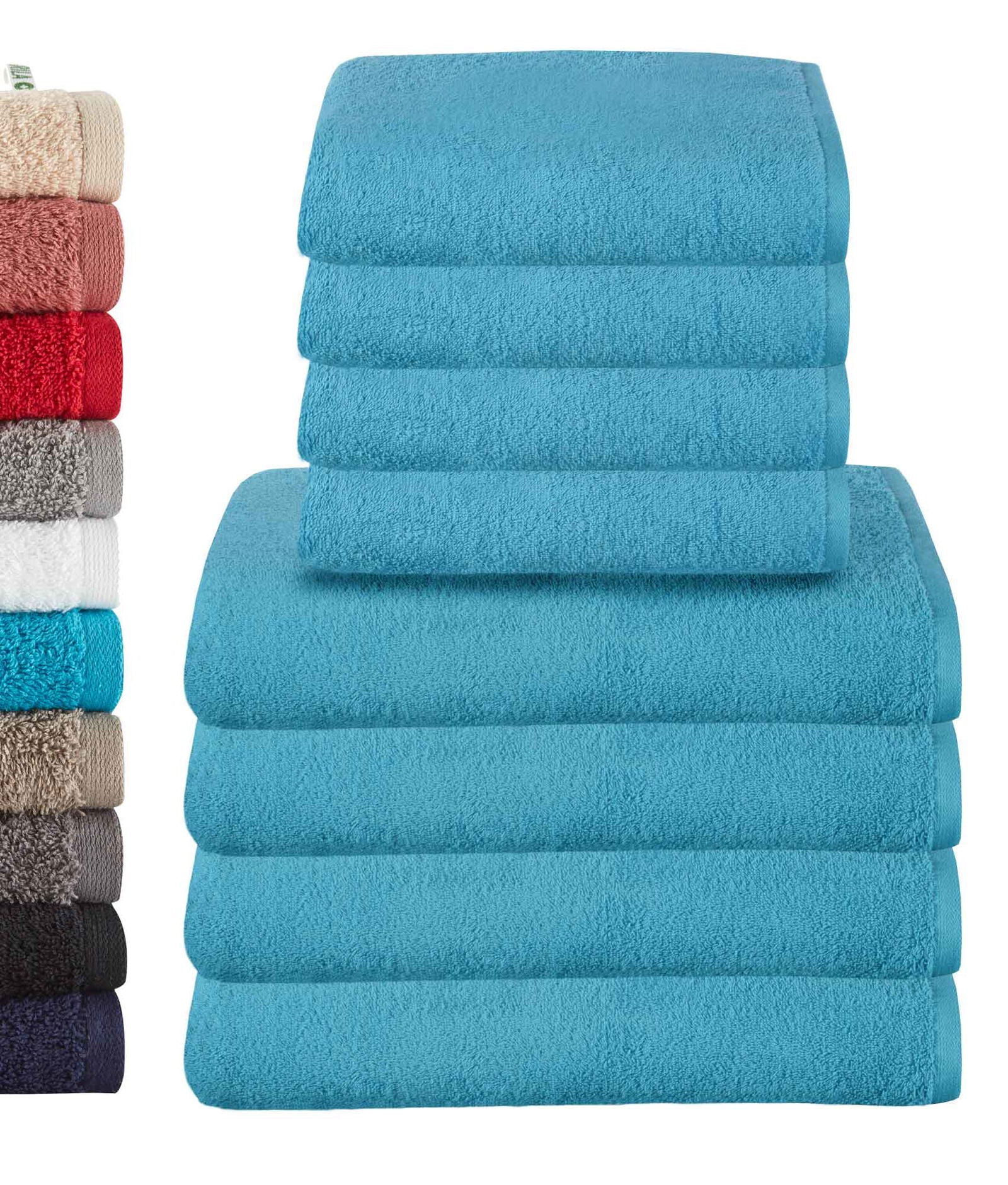 8er Set 4 Handtücher 50x100 cm 4 Badetücher BxL 70x140 cm »Montreal« 100% Bio Baumwolle 500gr/m² Nachhaltig 2020102-3-8set Türkis Frottee 8er_Set_4_Handtucher_50x100_cm_4_Badetucher_BxL_70x140_cm_Montreal_100_Bio_Baumwolle_500gr-m_Nachhaltig_2020102-3-8set_-_Gardinenbox.de_-_-3677464 | Gardinenbox.de