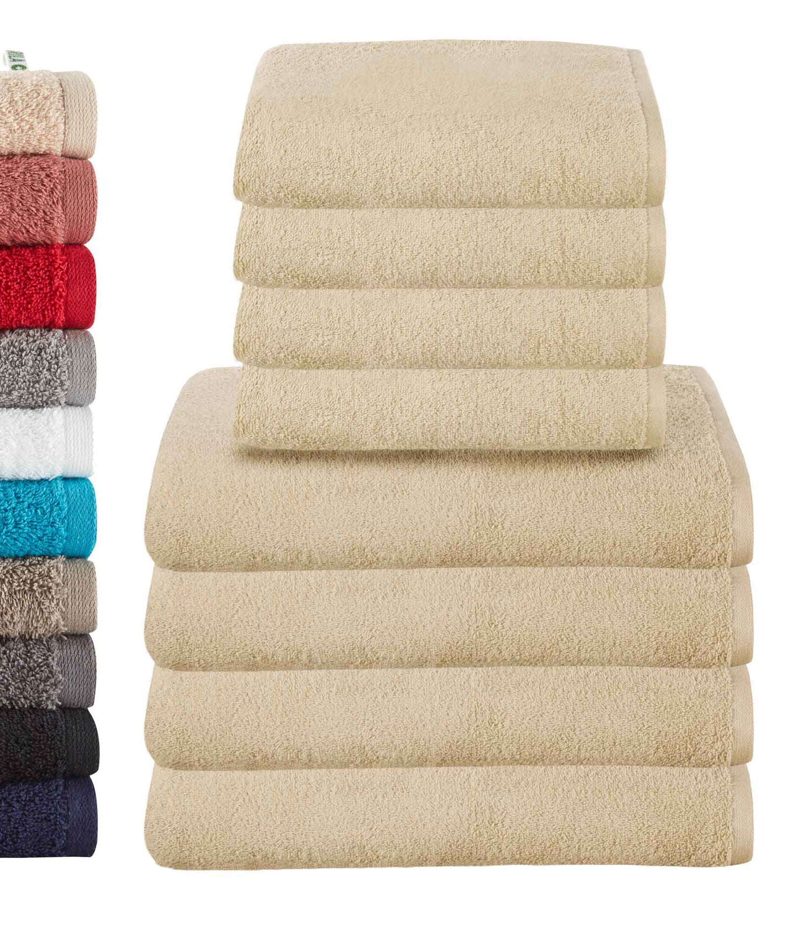 8er Set 4 Handtücher 50x100 cm 4 Badetücher BxL 70x140 cm »Montreal« 100% Bio Baumwolle 500gr/m² Nachhaltig 2020102-3-8set Beige Frottee 8er_Set_4_Handtucher_50x100_cm_4_Badetucher_BxL_70x140_cm_Montreal_100_Bio_Baumwolle_500gr-m_Nachhaltig_2020102-3-8set_-_Gardinenbox.de_-_-3677510 | Gardinenbox.de