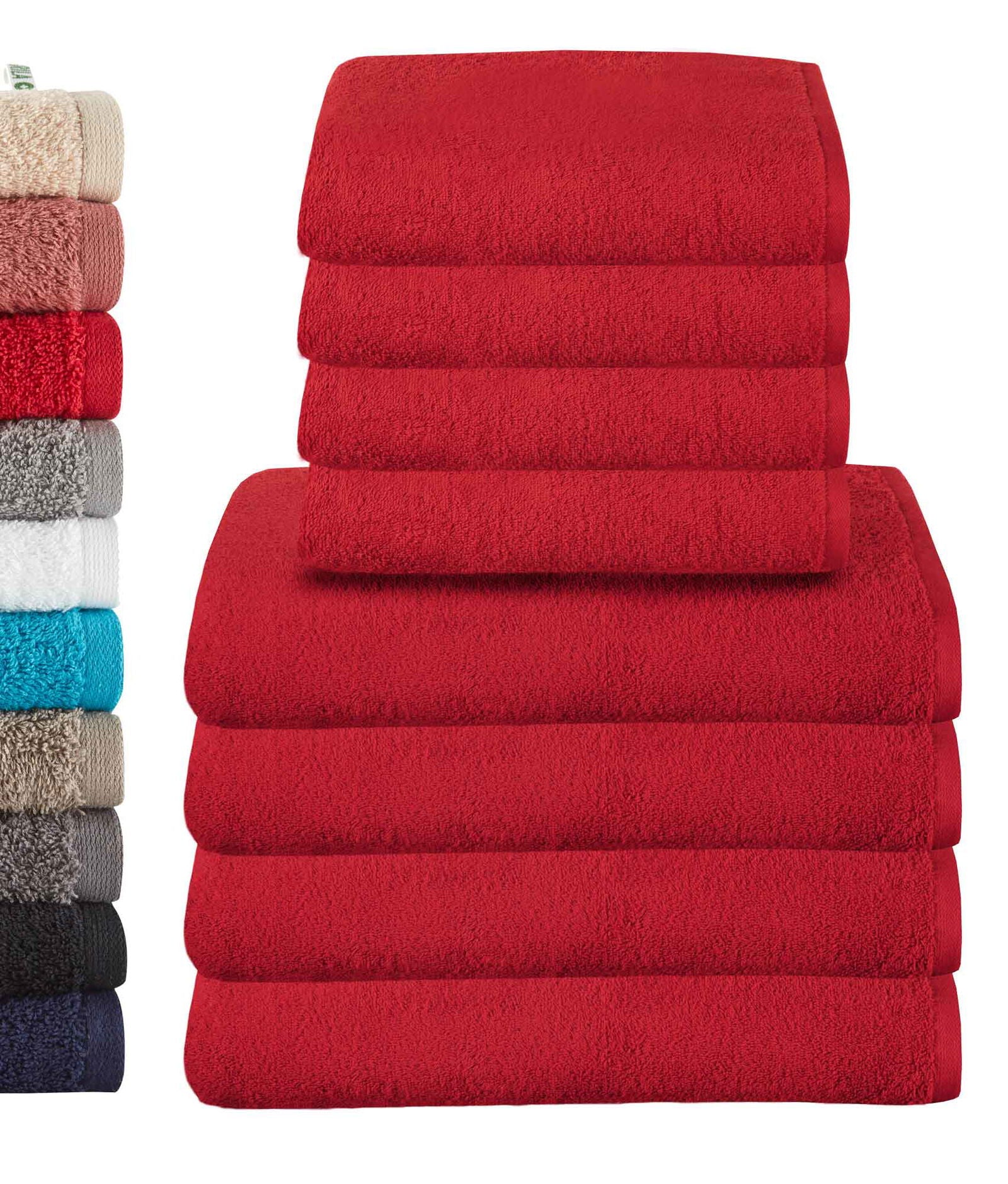 8er Set 4 Handtücher 50x100 cm 4 Badetücher BxL 70x140 cm »Montreal« 100% Bio Baumwolle 500gr/m² Nachhaltig 2020102-3-8set Rot Frottee 8er_Set_4_Handtucher_50x100_cm_4_Badetucher_BxL_70x140_cm_Montreal_100_Bio_Baumwolle_500gr-m_Nachhaltig_2020102-3-8set_-_Gardinenbox.de_-_-3677562 | Gardinenbox.de