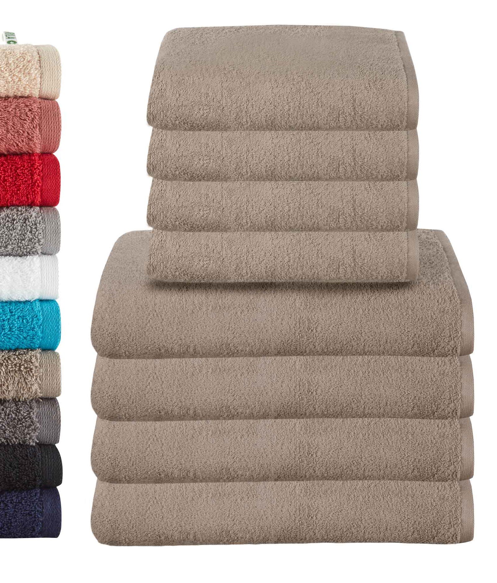 8er Set 4 Handtücher 50x100 cm 4 Badetücher BxL 70x140 cm »Montreal« 100% Bio Baumwolle 500gr/m² Nachhaltig 2020102-3-8set Taupe Frottee 8er_Set_4_Handtucher_50x100_cm_4_Badetucher_BxL_70x140_cm_Montreal_100_Bio_Baumwolle_500gr-m_Nachhaltig_2020102-3-8set_-_Gardinenbox.de_-_-3677634 | Gardinenbox.de