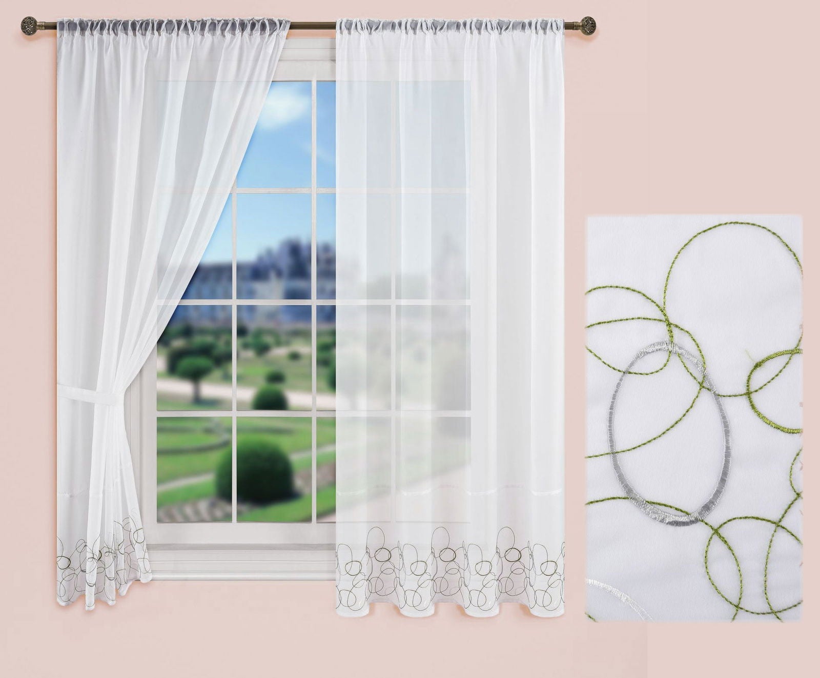 AURA Stickerei Gardinen Set 4 Tlg. Raffhalter Tunneldurchzug Gardinenband für Gardinenschienen 112230 Scheibengardine AURA_Stickerei_Gardinen_Set_4_Tlg._Raffhalter_Tunneldurchzug_Gardinenband_fur_Gardinenschienen_112230_-_Gardinenbox.de_-_-3678247 | Gardinenbox.de