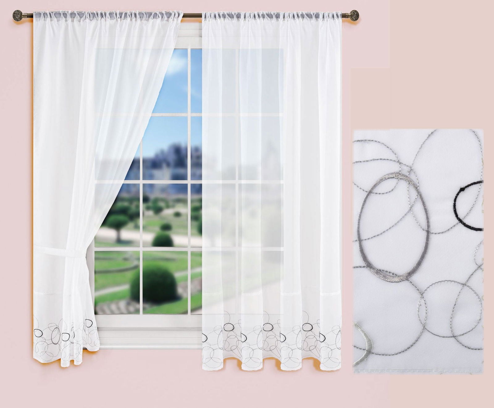 AURA Stickerei Gardinen Set 4 Tlg. Raffhalter Tunneldurchzug Gardinenband für Gardinenschienen 112230 Scheibengardine AURA_Stickerei_Gardinen_Set_4_Tlg._Raffhalter_Tunneldurchzug_Gardinenband_fur_Gardinenschienen_112230_-_Gardinenbox.de_-_-3678365 | Gardinenbox.de