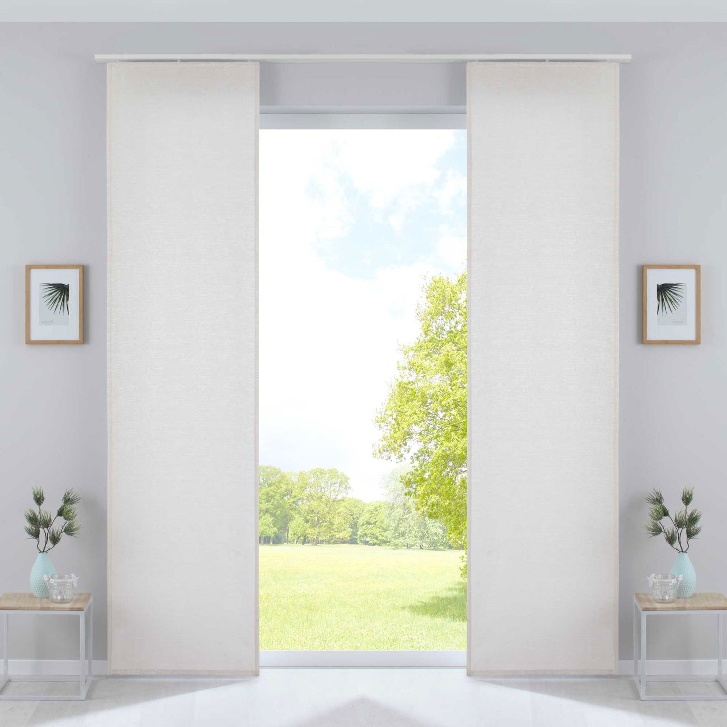 2er Set Flächenvorhänge mit Jacquardmusterung und Effektgarn »Sivas« Schiebegardinen Paneelwagen Moderne Optik 20190351-2 Creme Schiebegardine Fl_chenvorh_nge_Jacquard_Optik_wei | Gardinenbox.de