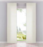 2er Pack Flächenvorhänge Schiebegardinen komplett Set Cationic blickdicht Leinen Optik natura seidenmatt Landhaus Stil 204411-2 Creme Schiebegardine Fl_chenvorh_nge_creme | Gardinenbox.de