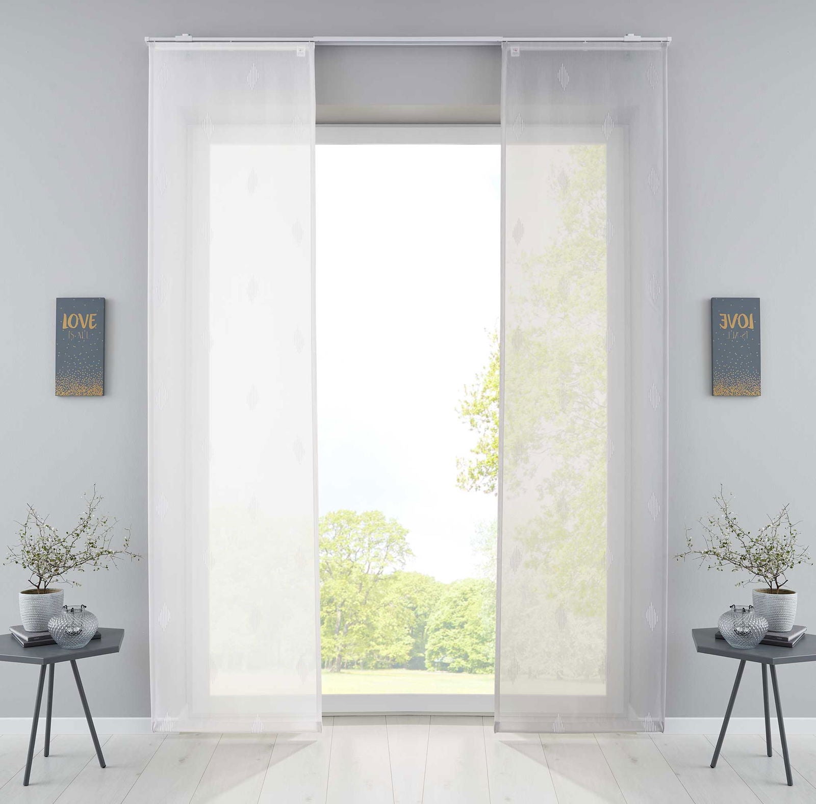 Flächenvorhang »Bitlis« Voile Jacquard Musterung Schiebegardine Raumteiler Wohnzimmer 202080 Schiebegardine Flachenvorhang_Bitlis_Voile_Jacquard_Musterung_Schiebegardine_Raumteiler_Wohnzimmer_202080_-_Gardinenbox.de_-_-3680473 | Gardinenbox.de
