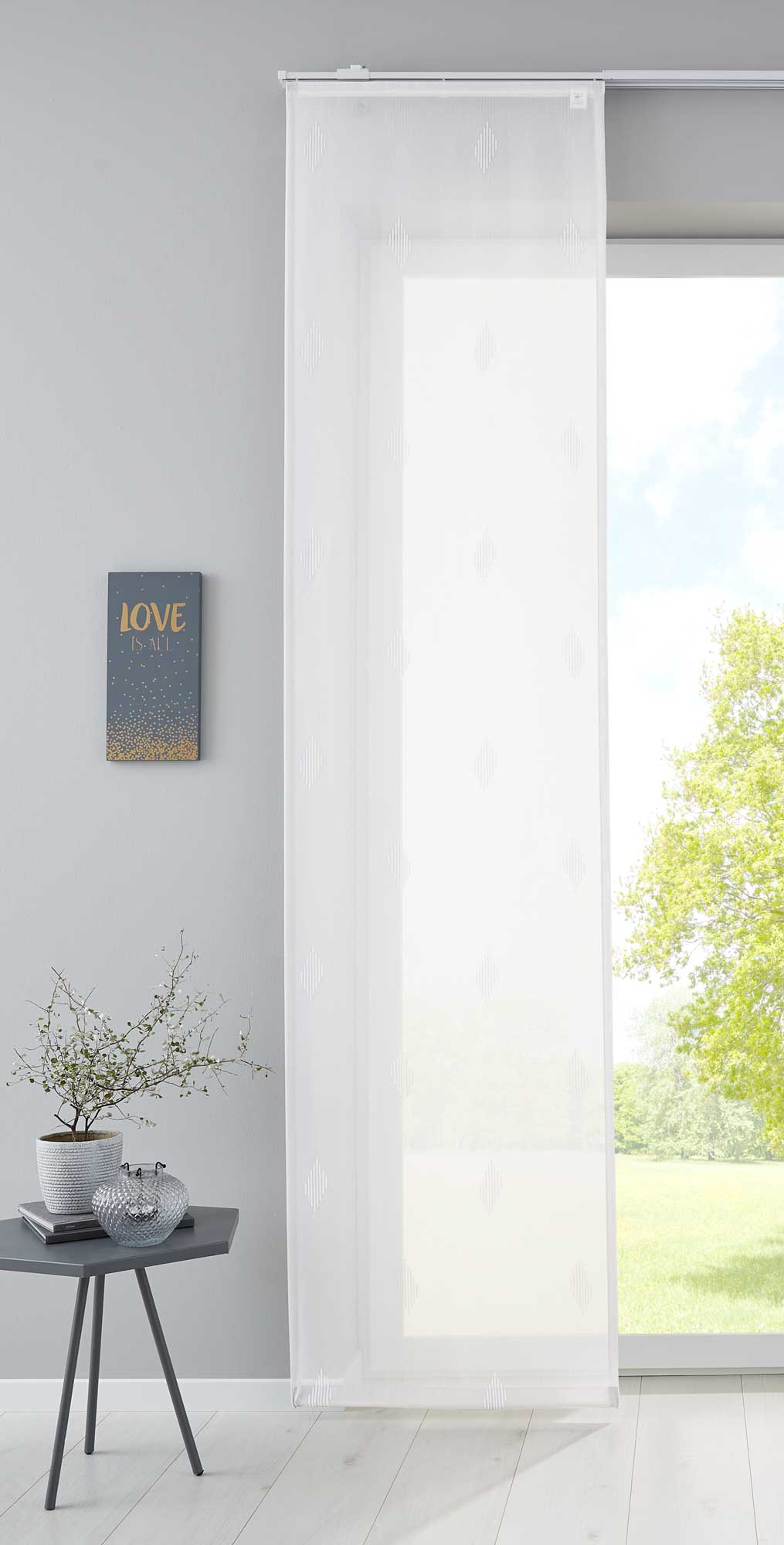 Flächenvorhang »Bitlis« Voile Jacquard Musterung Schiebegardine Raumteiler Wohnzimmer 202080 Weiß Schiebegardine Flachenvorhang_Bitlis_Voile_Jacquard_Musterung_Schiebegardine_Raumteiler_Wohnzimmer_202080_-_Gardinenbox.de_-_-3680525 | Gardinenbox.de