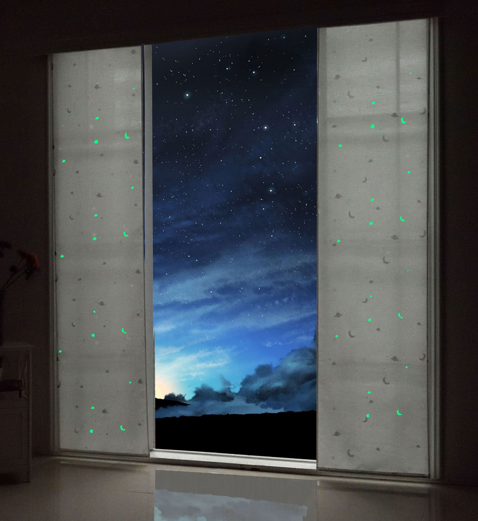 Flächenvorhang blickdicht Motiv Sterne Monde fluoreszierend Kinder Kids Paneelwagen (Höhe x Breite cm) 80495 Schiebegardine Flachenvorhang_blickdicht_Motiv_Sterne_Monde_fluoreszierend_Kinder_Kids_Paneelwagen_Hohe_x_Breite_cm_80495_-_Gardinenbox.de_-_-3679760 | Gardinenbox.de