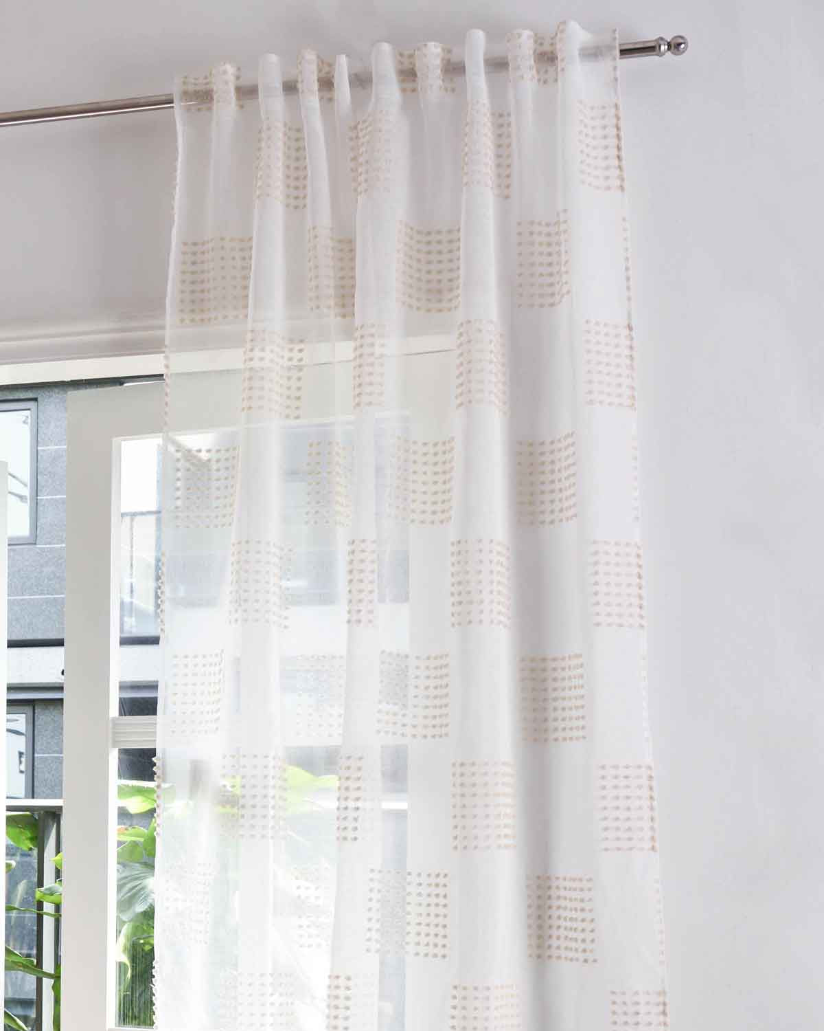 Gardine HxB 245x140 cm Natur Taupe Geo »VALENCIA« Multiband Aufhängung Scherli Transparent Leinen-Optik 2023480 Gardinenschal Gardine_HxB_245x145_cm_Natur_Taupe_Geo_VALENCIA_Multiband_Aufhangung_Scherli_Transparent_Leinen-Optik_2023480_-_Gardinenbox.de_-_-3681320 | Gardinenbox.de