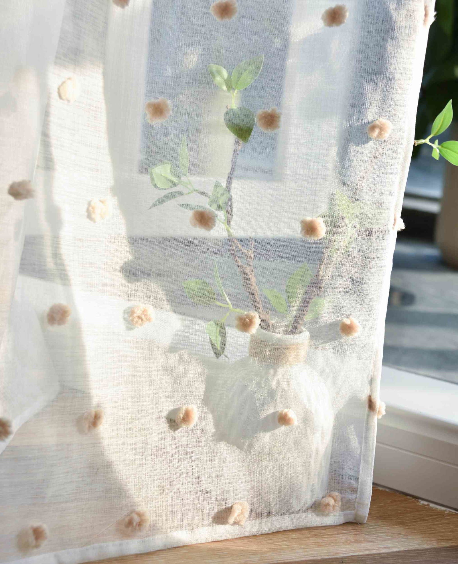 Gardine HxB 245x140 cm Natur Taupe Pompom »VALENCIA« Multiband Aufhängung Scherli Transparent Leinen-Optik 2023470 Gardinenschal Gardine_HxB_245x145_cm_Natur_Taupe_Pompom_VALENCIA_Multiband_Aufhangung_Scherli_Transparent_Leinen-Optik_2023470_-_Gardinenbox.de_-_-3681406 | Gardinenbox.de