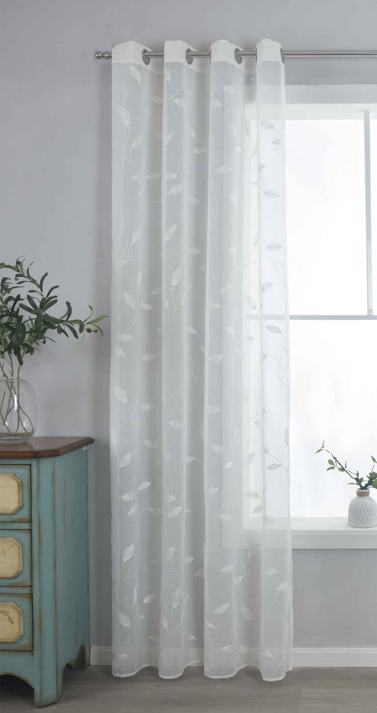 Gardine Leinenoptik Metallösen »BAMBERG« zarte Stickerei Blattmuster lichtdurchlässig pflegeleicht 2023495 HxB 245x140 cm Gardinenschal Gardine_Leinenoptik_Metallosen_BAMBERG_zarte_Stickerei_Blattmuster_lichtdurchlassig_pflegeleicht_2023495_-_Gardinenbox.de_-_-3681482 | Gardinenbox.de