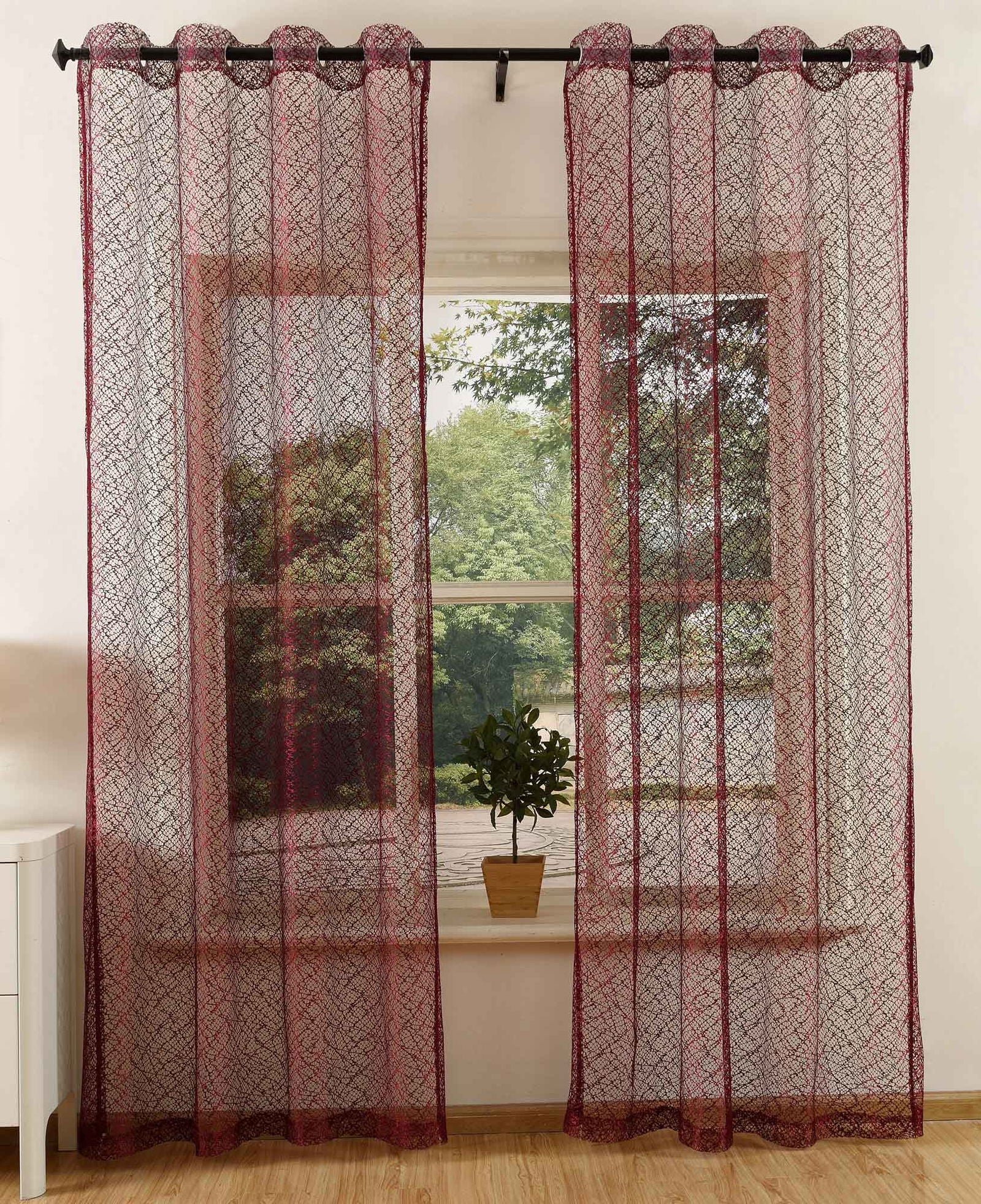 Gardine Netz Struktur mit Ösen einfarbig transparent Deko Vorhang Netzvorhang 203522 Bordeaux 2 Stück 245x140 Netzgardine Gardine_Netz_Struktur_mit_Osen_einfarbig_transparent_Deko_Vorhang_Netzvorhang_203522_-_Gardinenbox.de_-_-3681846 | Gardinenbox.de