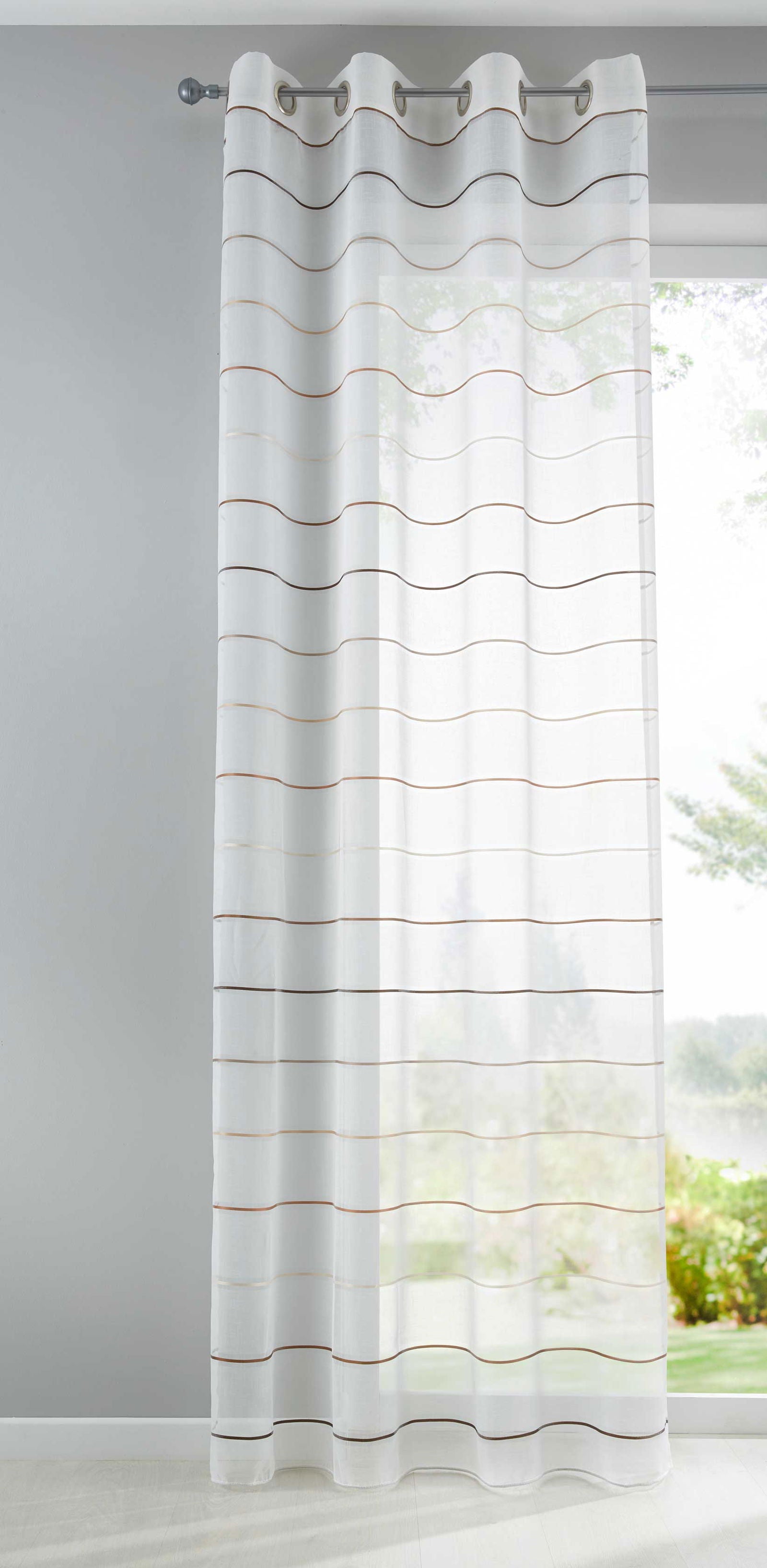 Gardine Ösen Querstreifen Design Aydin Schal Transparent Sichtschutz Modern Jacquard 10000139 Braun Sand Gardinenschal Gardine_Osen_Querstreifen_Design_Aydin_Schal_Transparent_Sichtschutz_Modern_Jacquard_10000139_-_Gardinenbox.de_-_-3682539 | Gardinenbox.de
