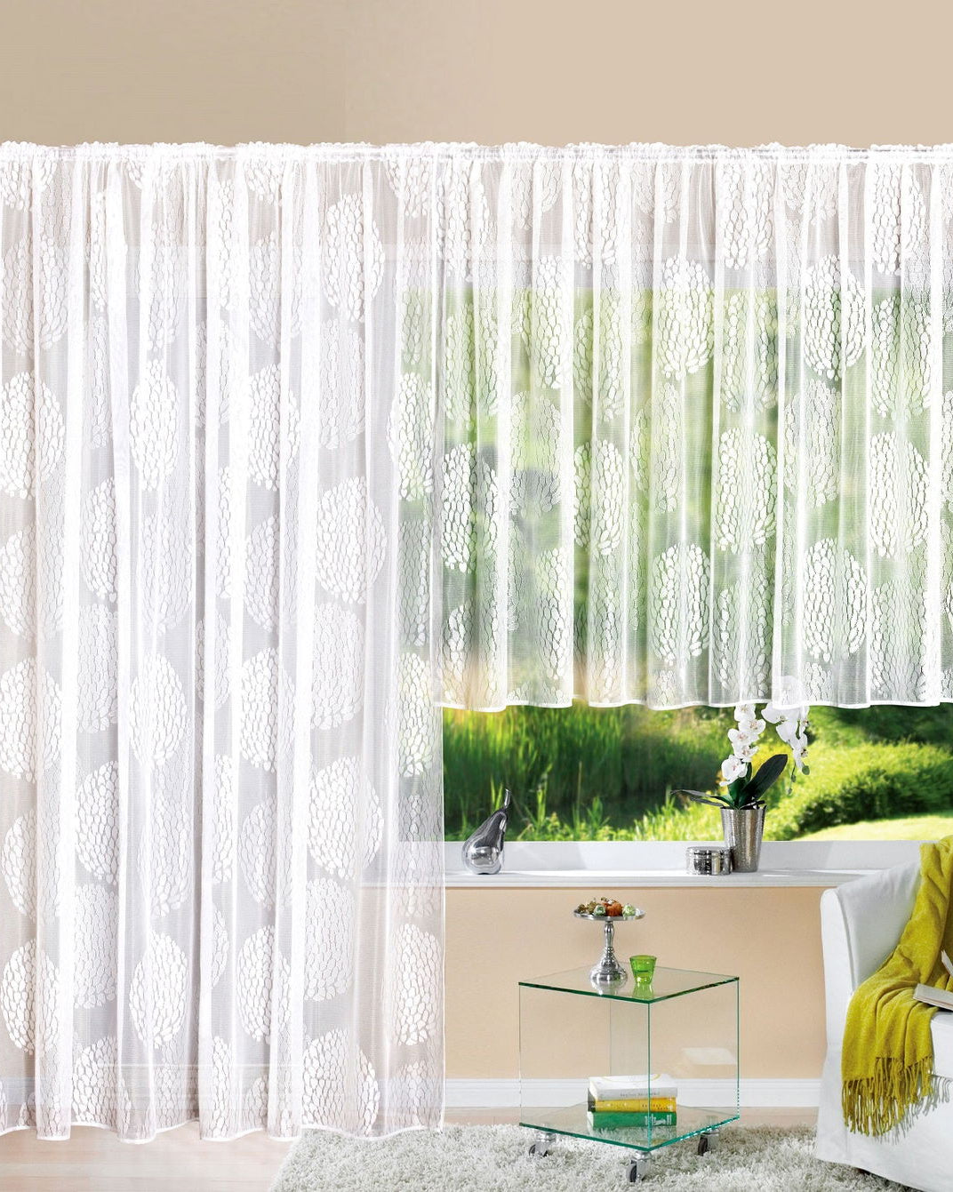 Gardine Store Jacquard Fabio Kräuselband Universalband Weiß Kreismuster Transparent Voile Vorhang Wohnzimmer 13143 Gardinenstore Gardine_Store_Jacquard_Fabio_Krauselband_Universalband_Weiss_Kreismuster_Transparent_Voile_Vorhang_Wohnzimmer_13143_-_Gardinenbox.de_-_-3682675 | Gardinenbox.de