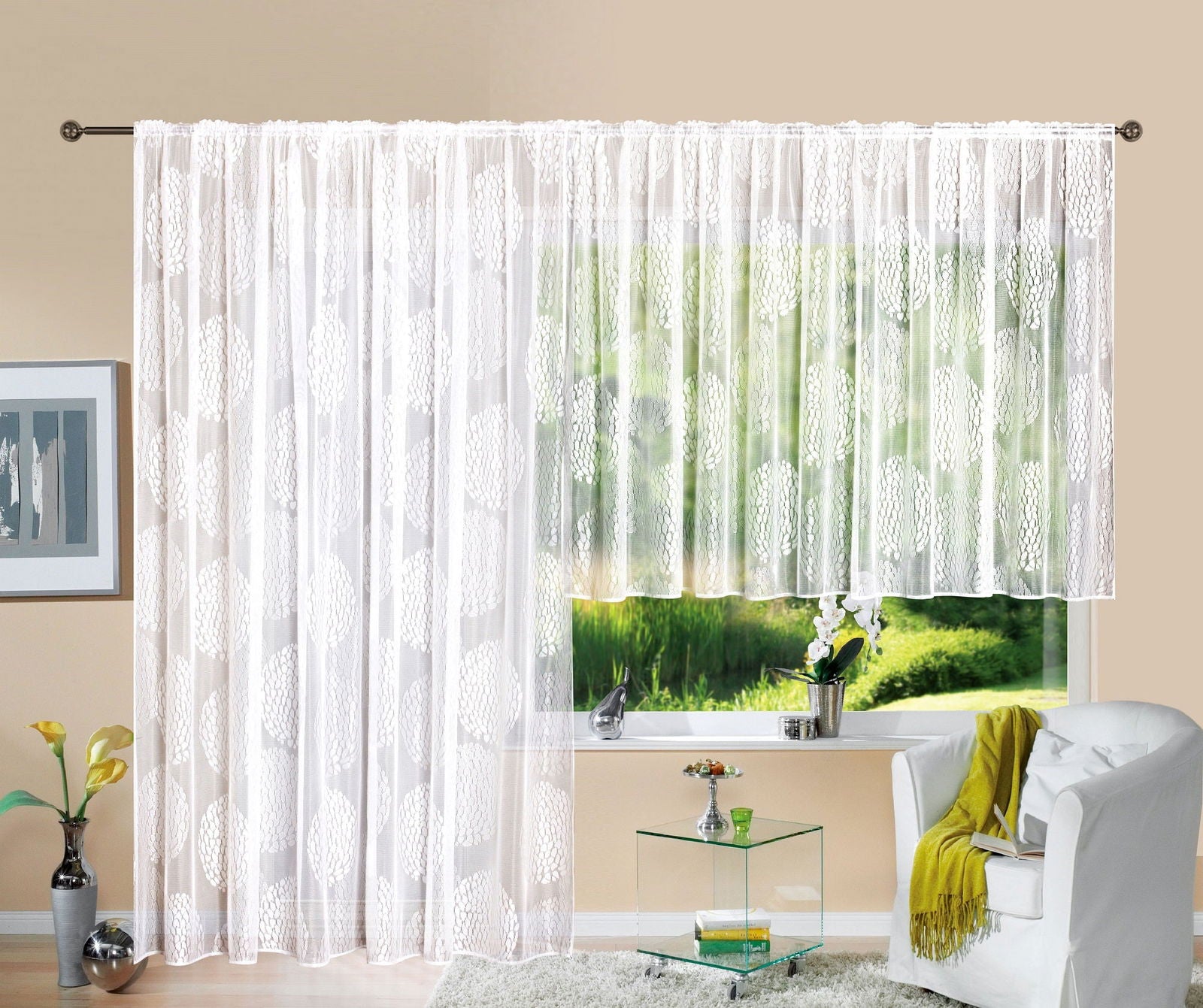 Gardine Store Jacquard Fabio Kräuselband Universalband Weiß Kreismuster Transparent Voile Vorhang Wohnzimmer 13143 Gardinenstore Gardine_Store_Jacquard_Fabio_Krauselband_Universalband_Weiss_Kreismuster_Transparent_Voile_Vorhang_Wohnzimmer_13143_-_Gardinenbox.de_-_-3682684 | Gardinenbox.de