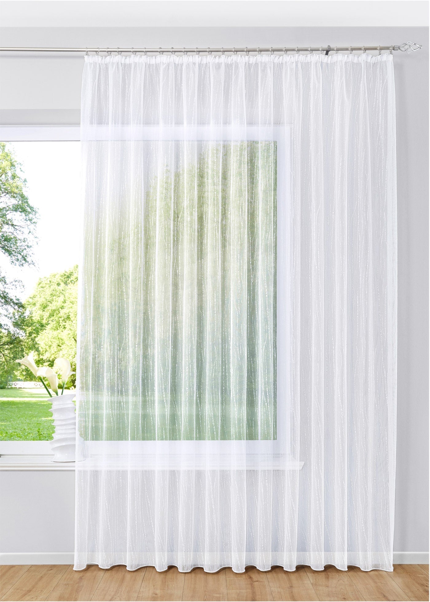 Gardine Store Jacquard Isabella Kräuselband Universalband Weiß Längsstreifen Transparent Voile Vorhang Wohnzimmer 13145 Gardinenschal Gardine_Store_Jacquard_Isabella_Krauselband_Universalband_Weiss_Langsstreifen_Transparent_Voile_Vorhang_Wohnzimmer_13145_-_Gardinenbox.de_-_-3682803 | Gardinenbox.de