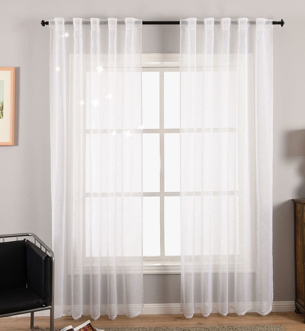 Gardine Vorhang Schal Transparent verdeckte Schlaufen Lurex Garn glänzend (Höhe x Breite cm) 204772 Weiß 2 Stück HxB 245x140 cm Vorhang Set Gardine_Vorhang_Schal_Transparent_verdeckte_Schlaufen_Lurex_Garn_glanzend_Hohe_x_Breite_cm_204772_-_Gardinenbox.de_-_-3683386 | Gardinenbox.de