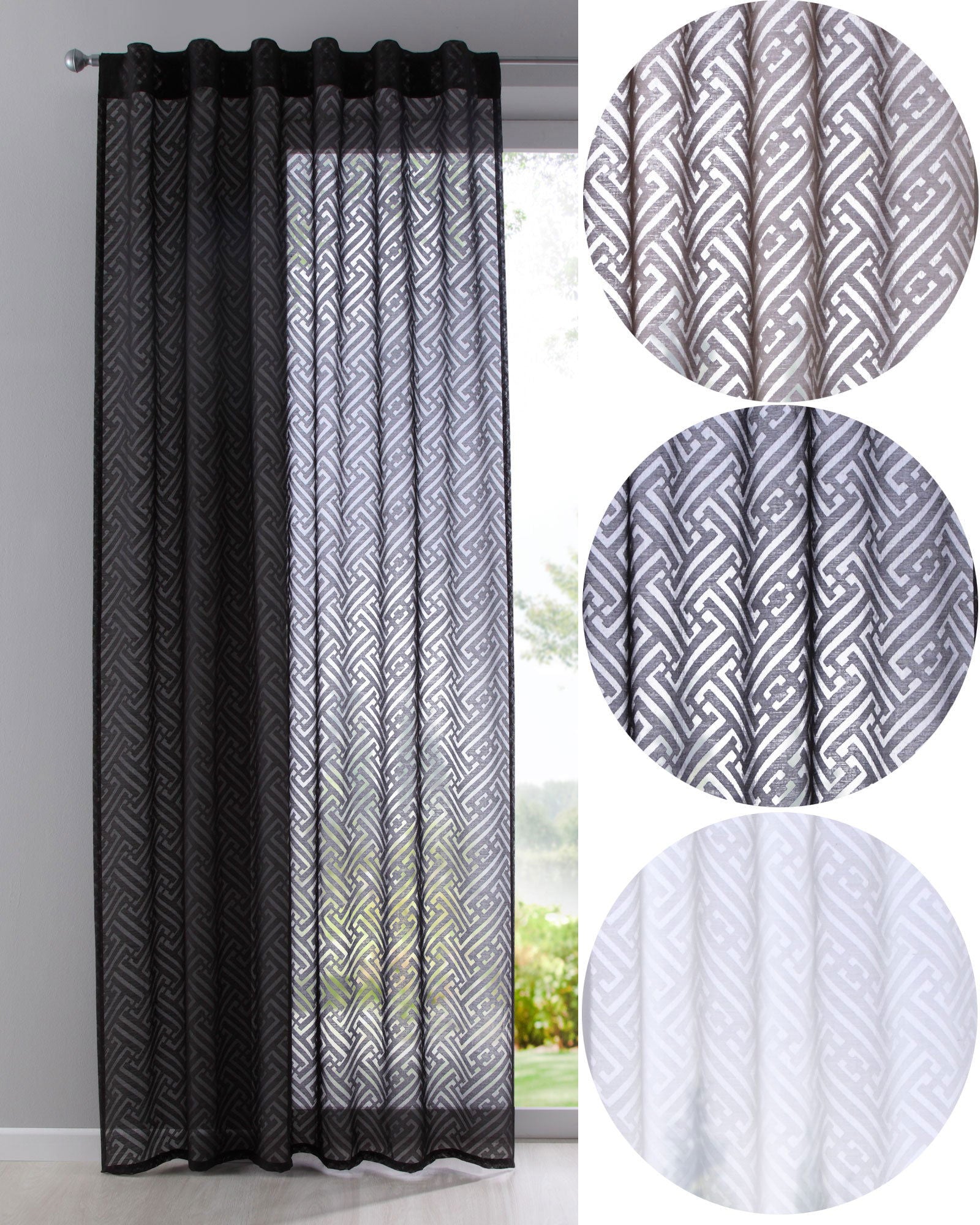 Gardine Vorhang Schal verdeckte Schlaufen Ausbrenner Qulität modern mit abstraktem Muster 63000 Vorhang Gardine_Vorhang_Schal_verdeckte_Schlaufen_Ausbrenner_Qulitat_modern_mit_abstraktem_Muster_63000_-_Gardinenbox.de_-_-3683491 | Gardinenbox.de