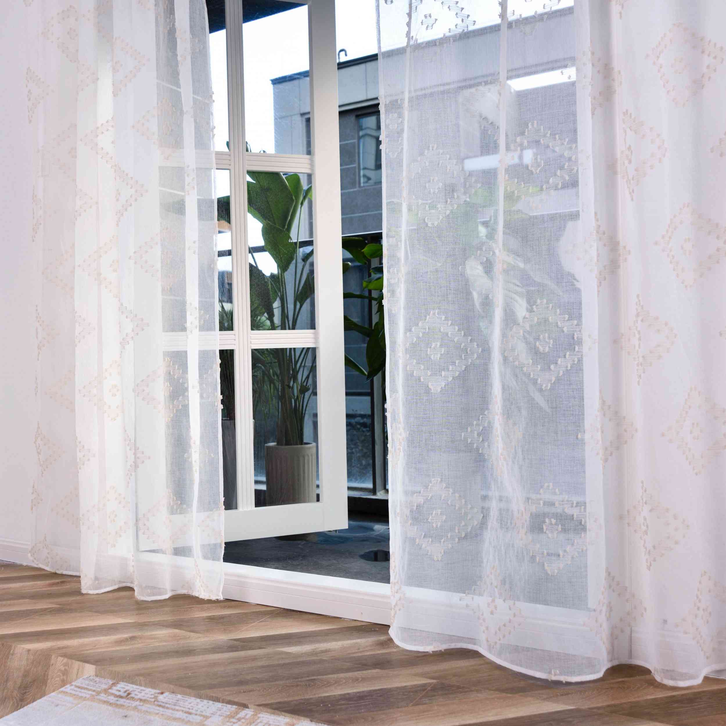 2er Set Gardine »VALENCIA« Multiband Aufhängung Scherli Transparent Leinen-Optik 2023400-408S-2 Gardinen Set Img1745_1 | Gardinenbox.de