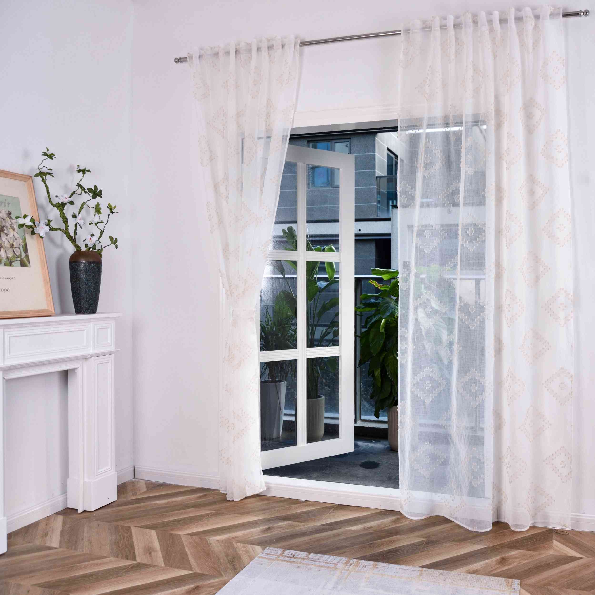 2er Set Gardine »VALENCIA« Multiband Aufhängung Scherli Transparent Leinen-Optik 2023400-408S-2 Gardinen Set Img1750 | Gardinenbox.de