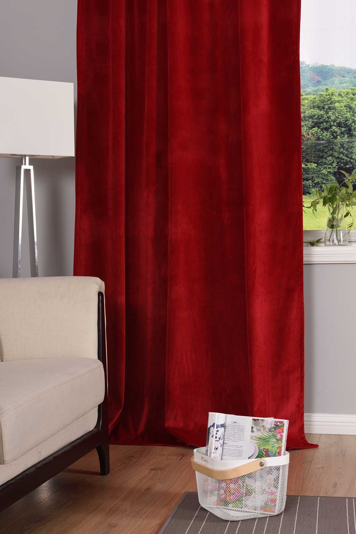 Verdunkelungsvorhang »Milano« Samt blickdicht Schlaufenband Tunneldurchzug Blackout Bügelband kürzbar 20357 Vorhang Set Img1949125 | Gardinenbox.de