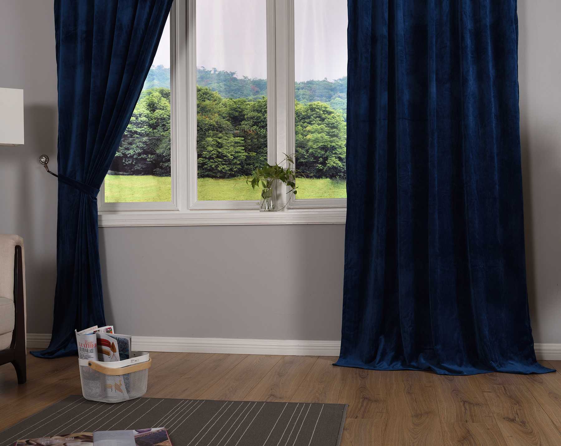 Verdunkelungsvorhang »Milano« Samt blickdicht Schlaufenband Tunneldurchzug Blackout Bügelband kürzbar 20357 Vorhang Set Img1949160 | Gardinenbox.de