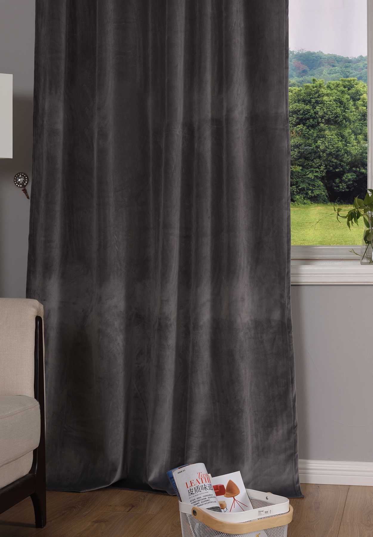 Verdunkelungsvorhang »Milano« Samt blickdicht Schlaufenband Tunneldurchzug Blackout Bügelband kürzbar 20357 Vorhang Set Img1949182 | Gardinenbox.de