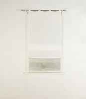 Doppel Raffrollo Palma Microsatin matt Voile Faltgardinen Faltrollo Schlaufenrollo mit Universalgardinenband 20410 Raffrollo Img36989 | Gardinenbox.de