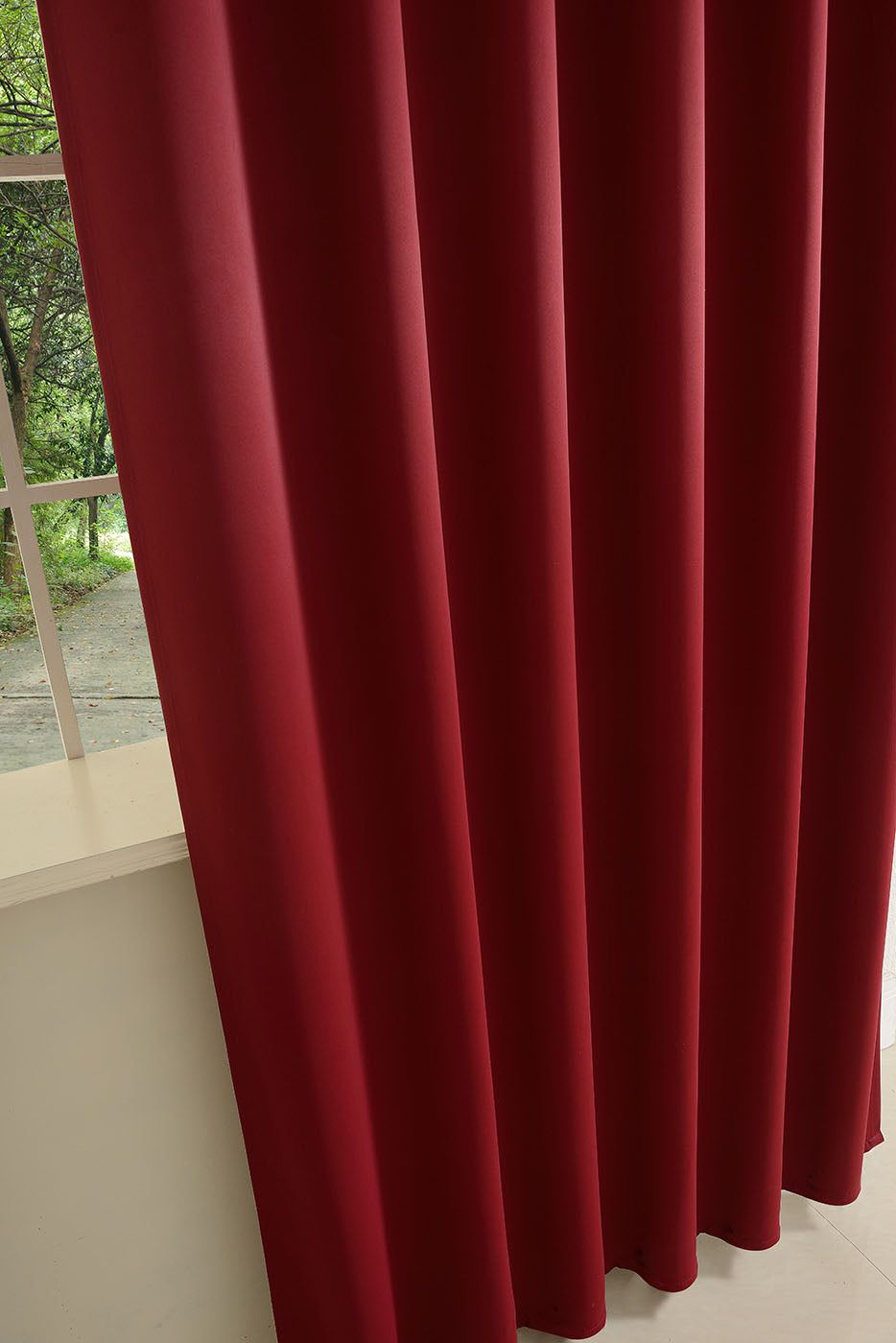 Verdunkelungsvorhag mit Schlaufen matt uni Farben aus weichfallenden blickdichten Stoff blickdicht Blackout 20610 Vorhang Img49714 | Gardinenbox.de