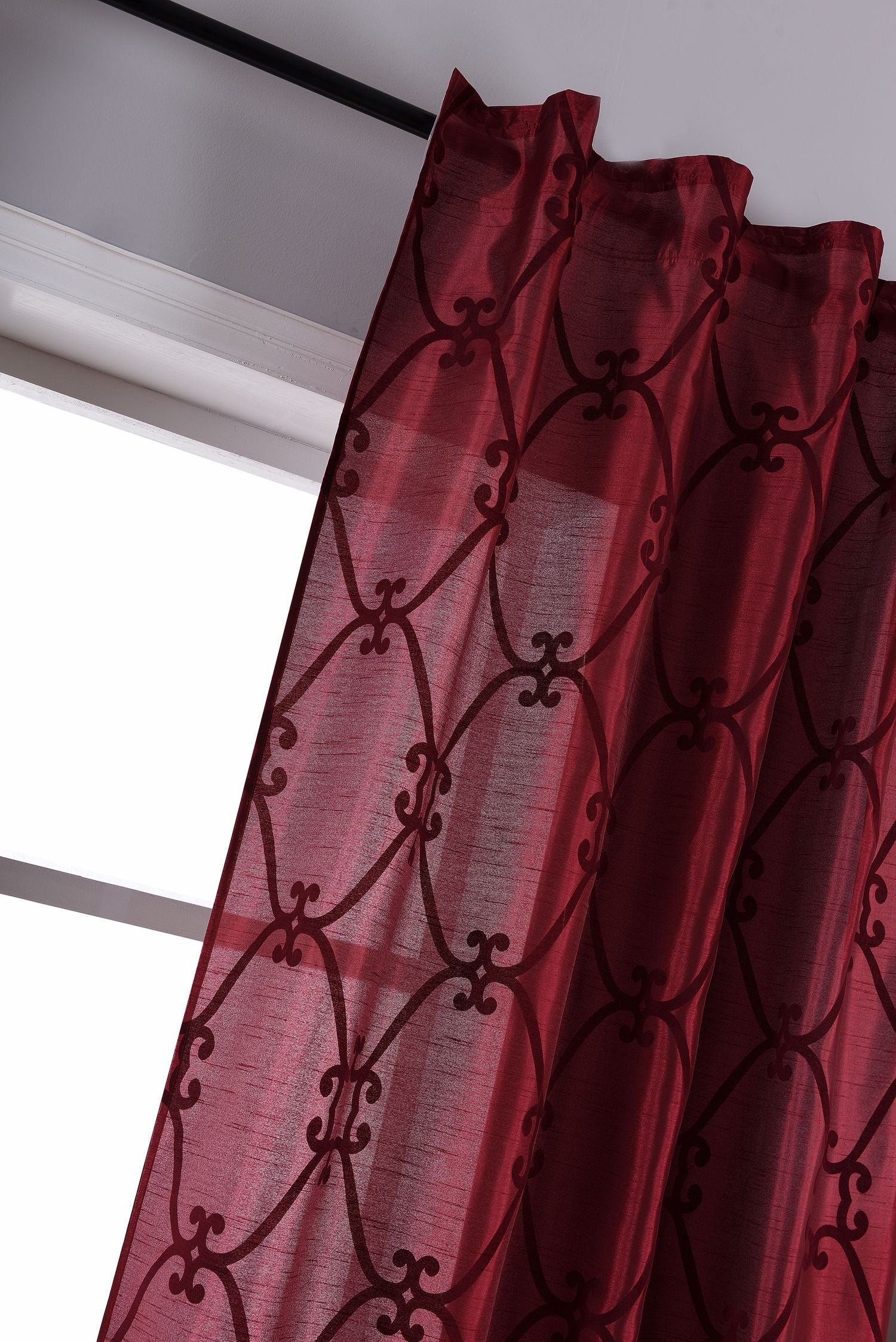 Vorhang Wildseide Optik blickdicht Flockfasern Deko gemustert, blickdicht mit verdecktem Schlaufenband 20200-20210 Vorhang Img6337_1 | Gardinenbox.de