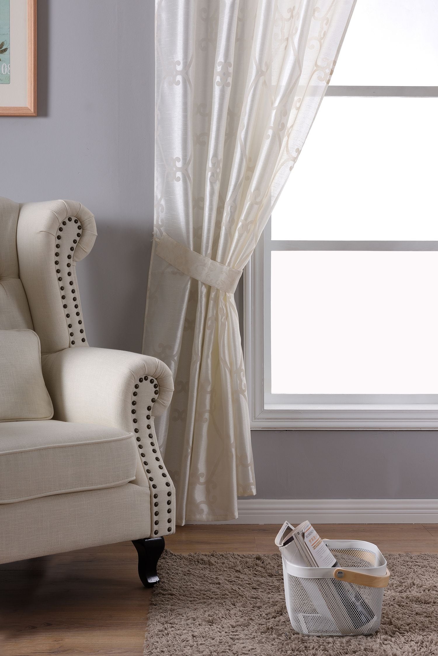 Vorhang Wildseide Optik blickdicht Flockfasern Deko gemustert, blickdicht mit verdecktem Schlaufenband 20200-20210 Vorhang Img6352 | Gardinenbox.de