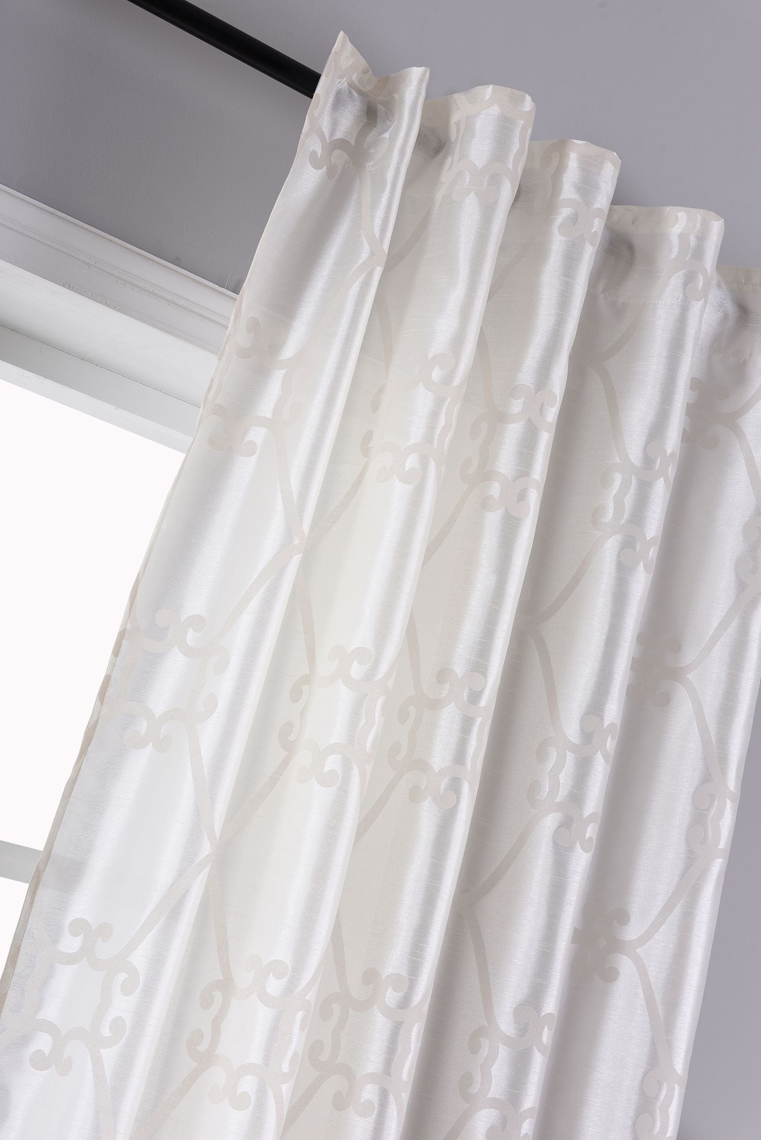 Vorhang Wildseide Optik blickdicht Flockfasern Deko gemustert, blickdicht mit verdecktem Schlaufenband 20200-20210 Vorhang Img6358_1 | Gardinenbox.de