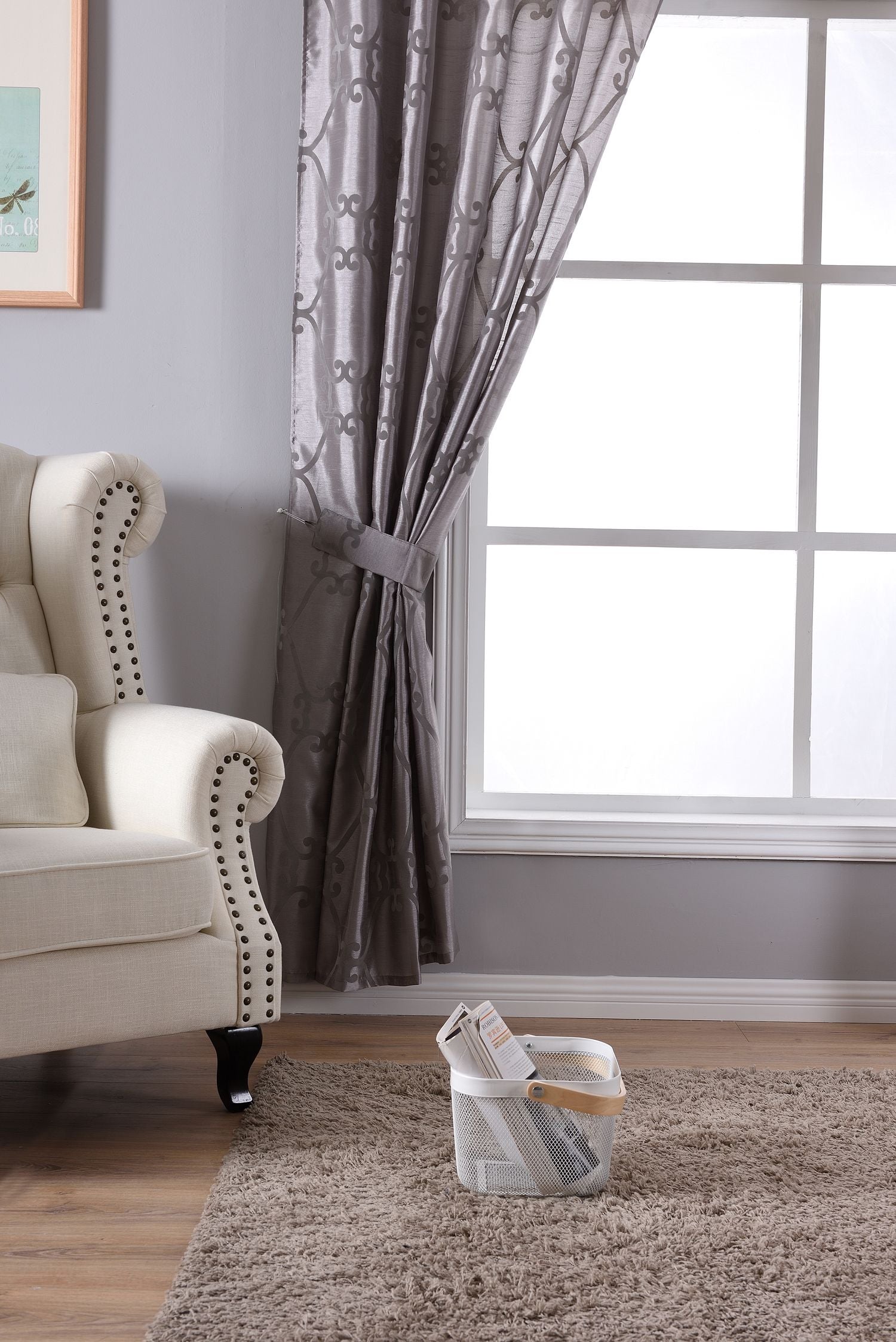 Vorhang Wildseide Optik blickdicht Flockfasern Deko gemustert, blickdicht mit verdecktem Schlaufenband 20200-20210 Vorhang Img6362 | Gardinenbox.de