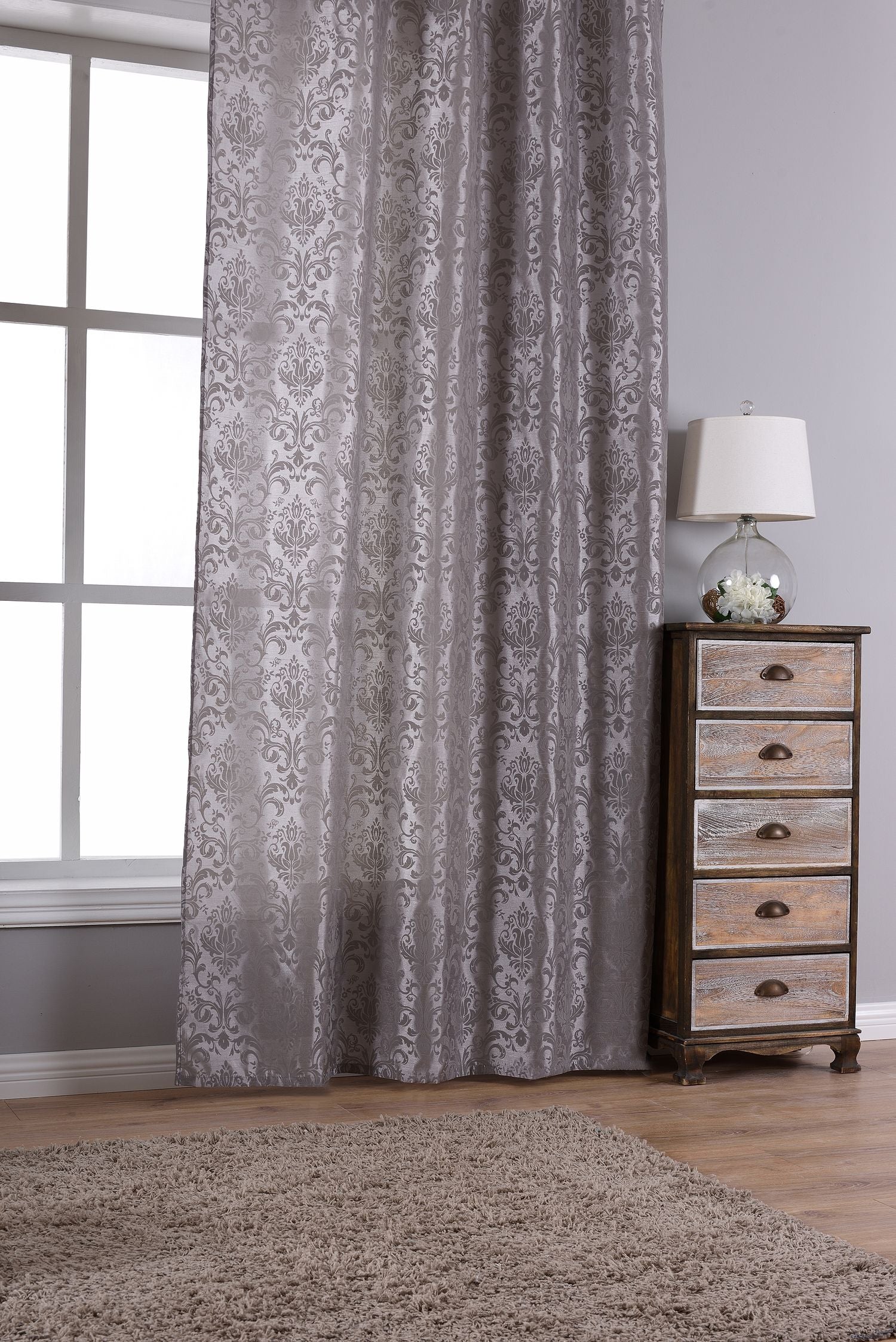 Vorhang Wildseide Optik blickdicht Flockfasern Deko gemustert, blickdicht mit verdecktem Schlaufenband 20200-20210 Vorhang Img6375_1 | Gardinenbox.de