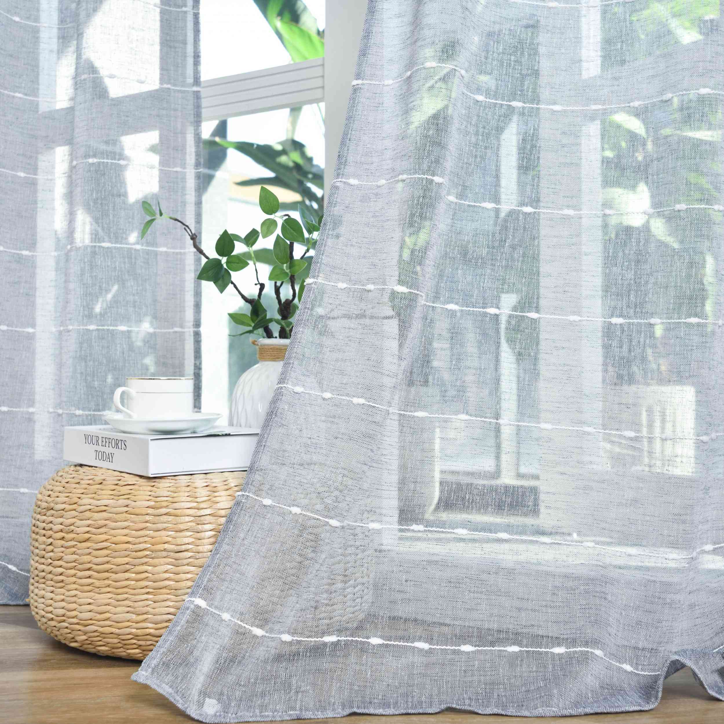 2er Set Halbtransparente Gardinen mit Ösen »Kassel« Chenille Leinenbindung Streifen Grobfaserig 202470-2 Gardinenschal Img6378_2abbd644-c683-4729-b826-60ca5f19e98a | Gardinenbox.de