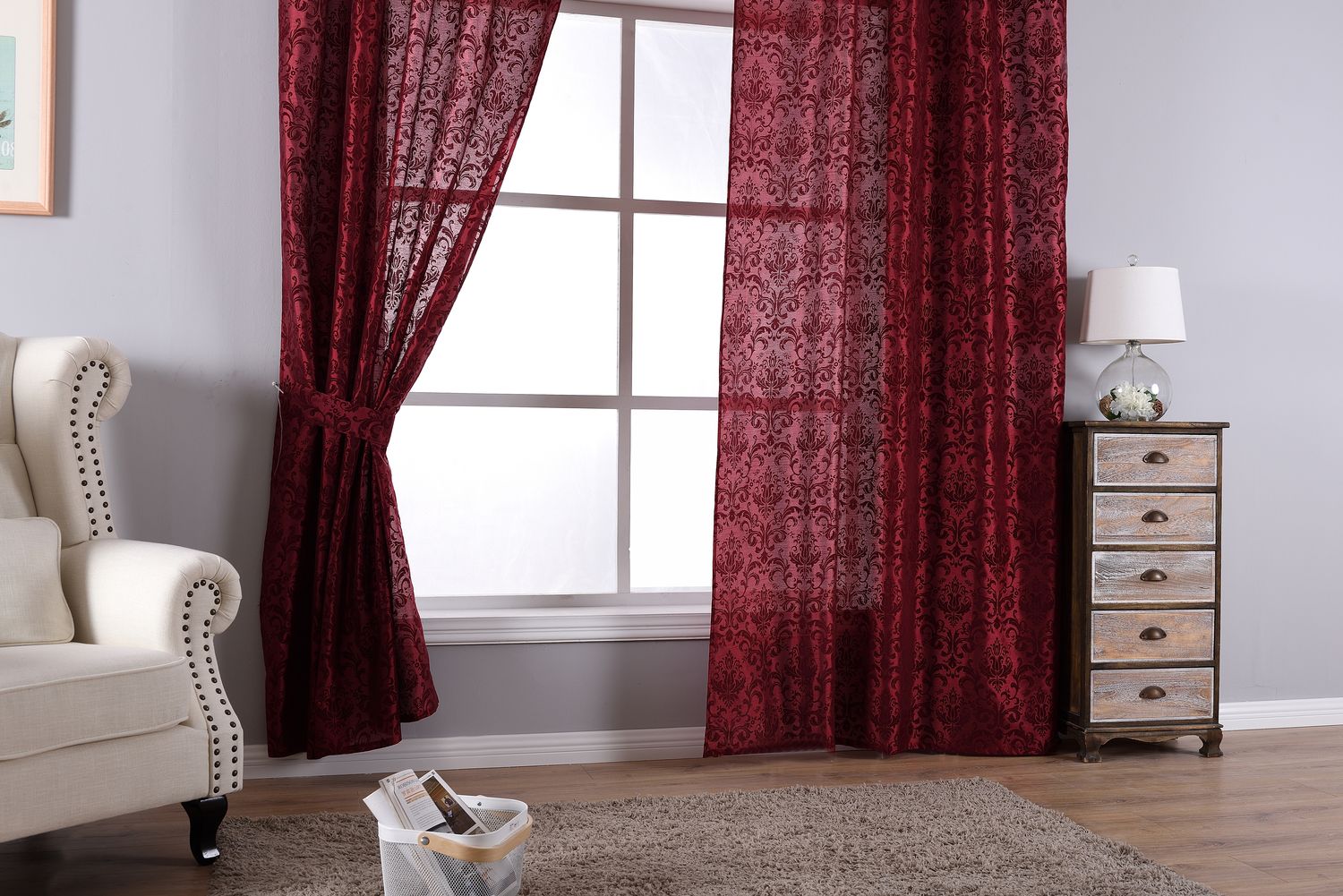 Vorhang Wildseide Optik blickdicht Flockfasern Deko gemustert, blickdicht mit verdecktem Schlaufenband 20200-20210 Vorhang Img6382 | Gardinenbox.de