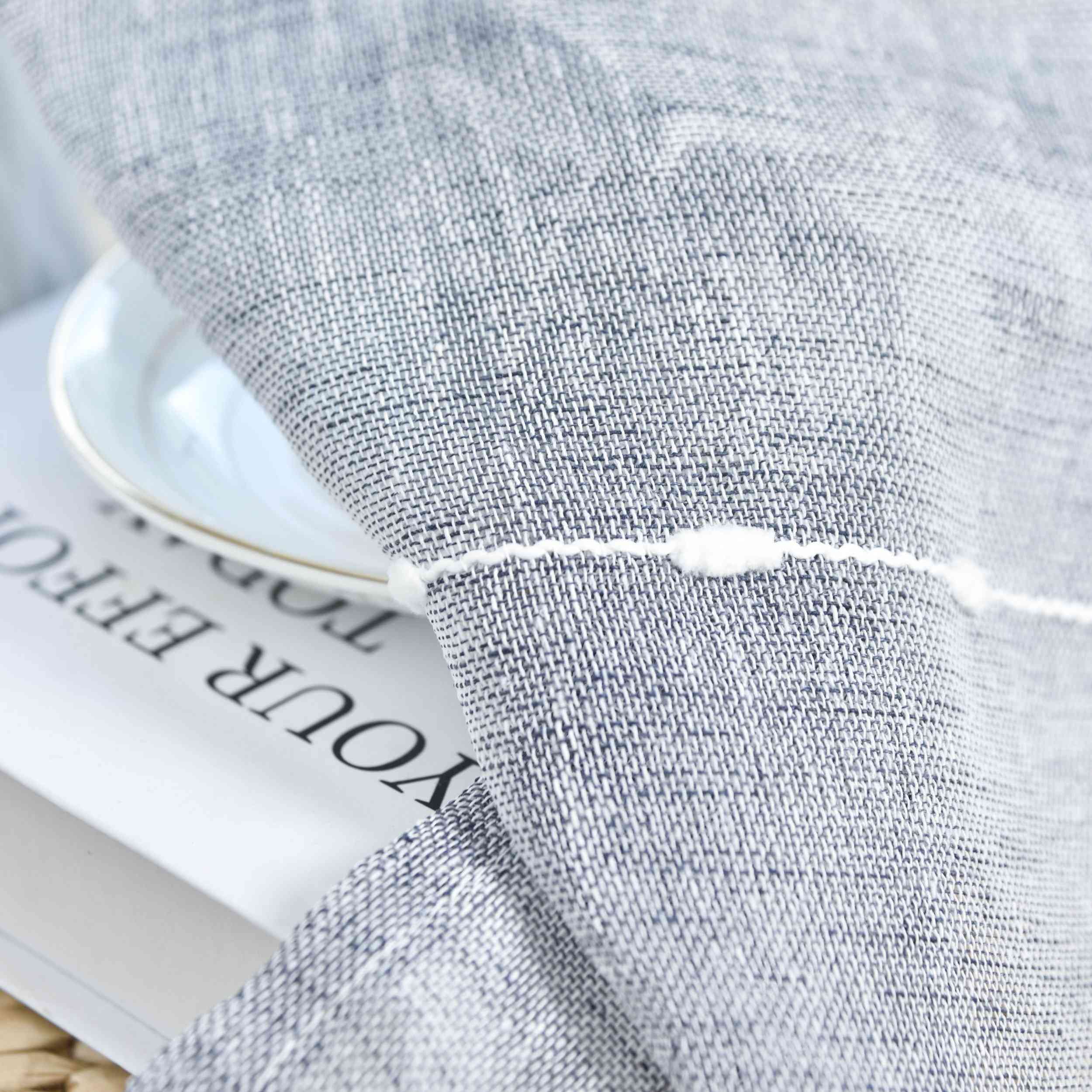 Halbtransparente Gardine mit Ösen »Kassel« Chenille Leinenbindung Streifen Grobfaserig 202470 Gardinenschal Img6383_2 | Gardinenbox.de