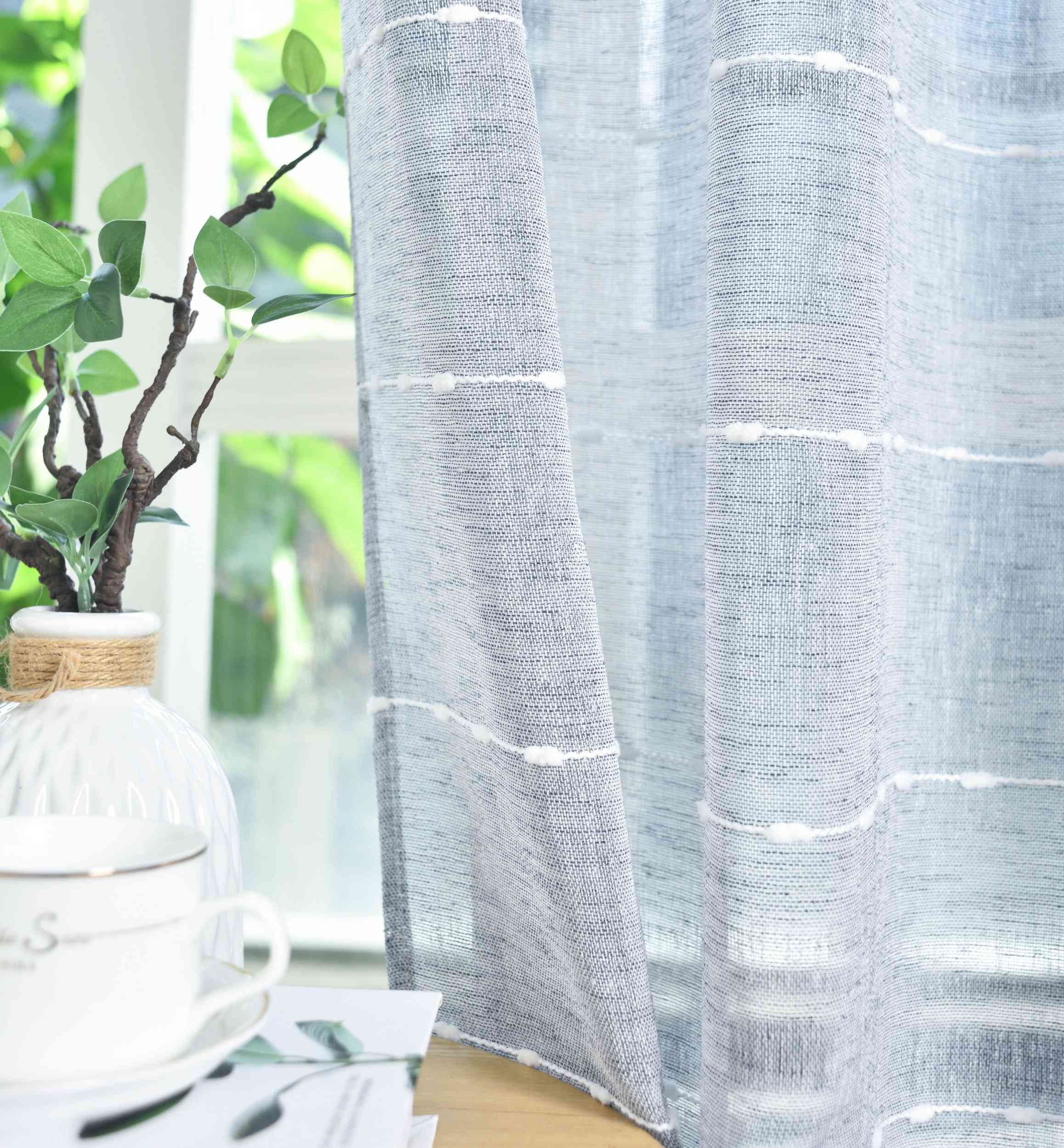 Halbtransparente Gardine mit Ösen »Kassel« Chenille Leinenbindung Streifen Grobfaserig 202470 Gardinenschal Img6385_1e2b0fa3-ff3e-4395-b82a-3718c5486677 | Gardinenbox.de