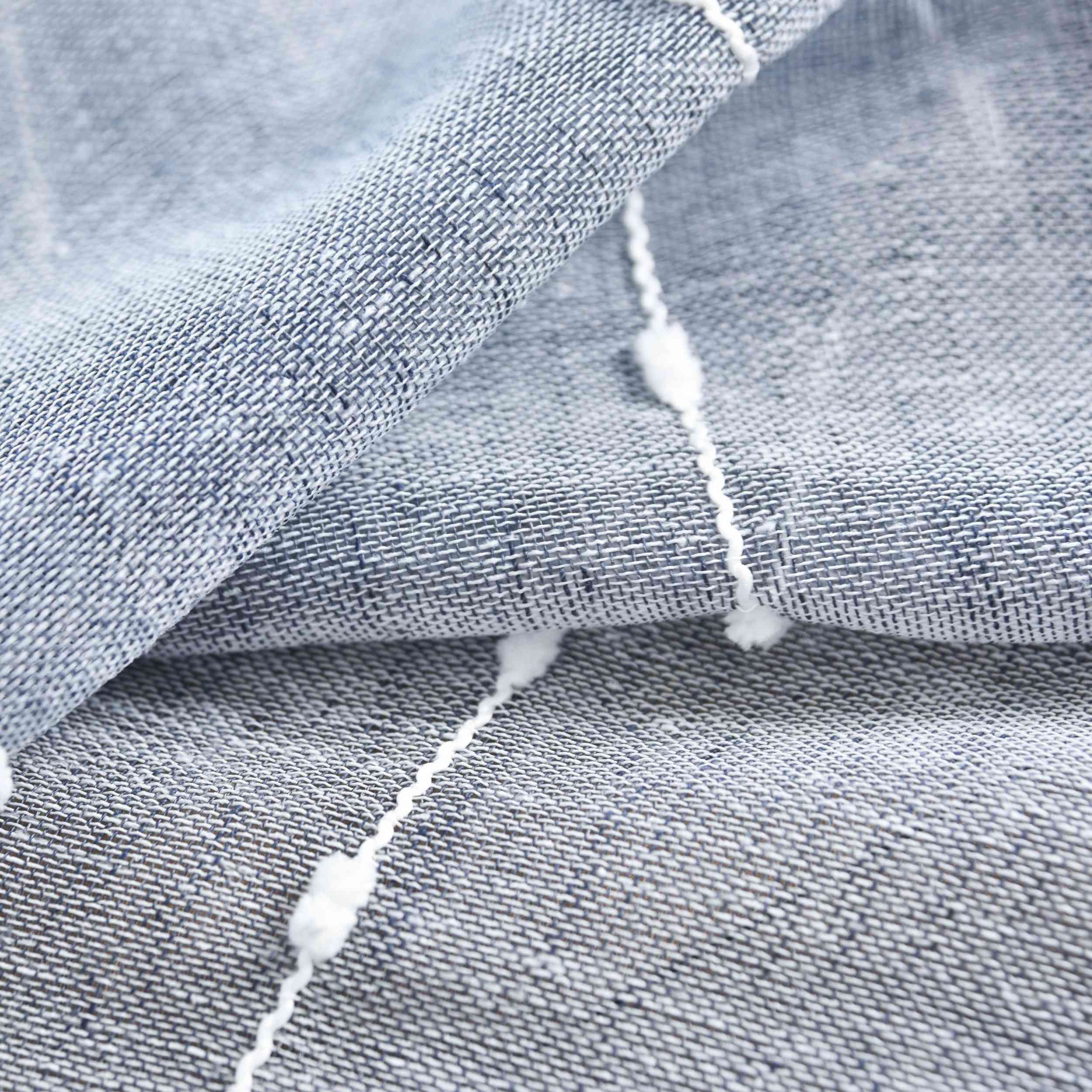 Halbtransparente Gardine mit Ösen »Kassel« Chenille Leinenbindung Streifen Grobfaserig 202470 Gardinenschal Img6391_1 | Gardinenbox.de