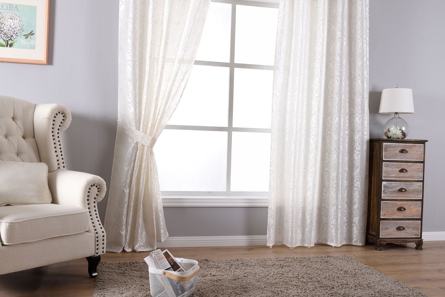 Vorhang Wildseide Optik blickdicht Flockfasern Deko gemustert, blickdicht mit verdecktem Schlaufenband 20200-20210 Vorhang Img6395 | Gardinenbox.de