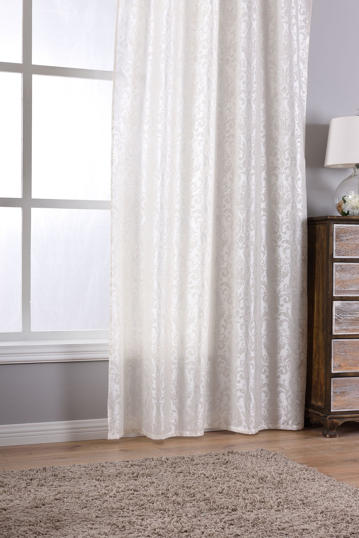 Vorhang Wildseide Optik blickdicht Flockfasern Deko gemustert, blickdicht mit verdecktem Schlaufenband 20200-20210 Vorhang Img6397_1 | Gardinenbox.de