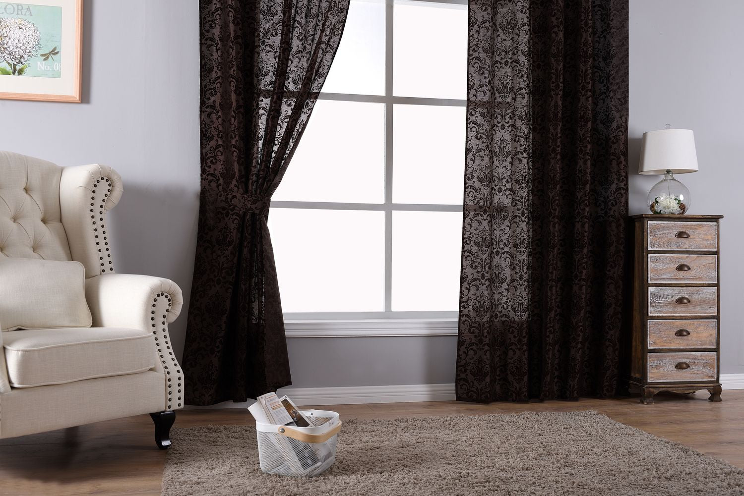 Vorhang Wildseide Optik blickdicht Flockfasern Deko gemustert, blickdicht mit verdecktem Schlaufenband 20200-20210 Vorhang Img6405 | Gardinenbox.de