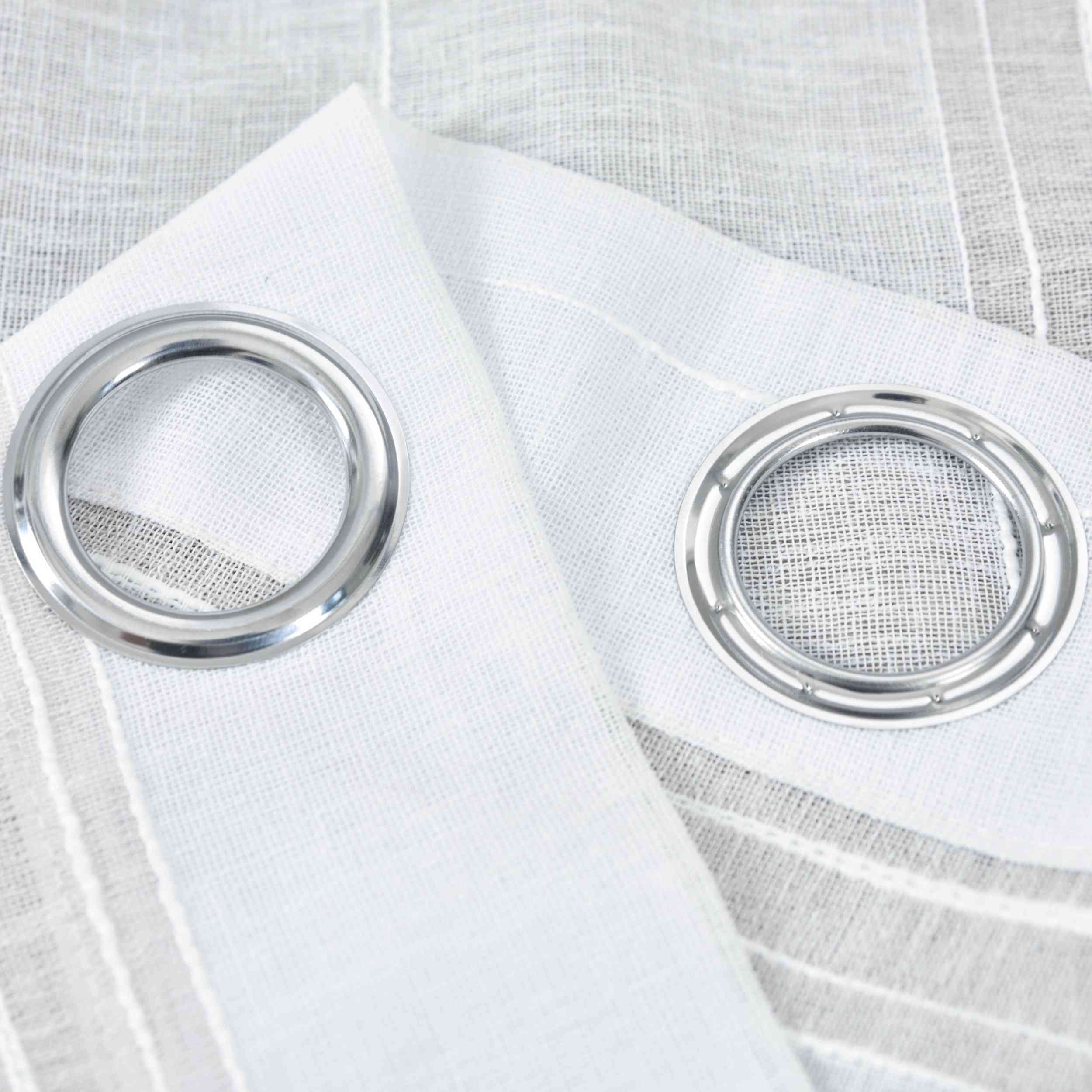 Halbtransparente Gardine mit Ösen »Frankfurt« Leinenbindung Robust Formstabil Linienmuster 202460 Gardinenschal Img6483 | Gardinenbox.de