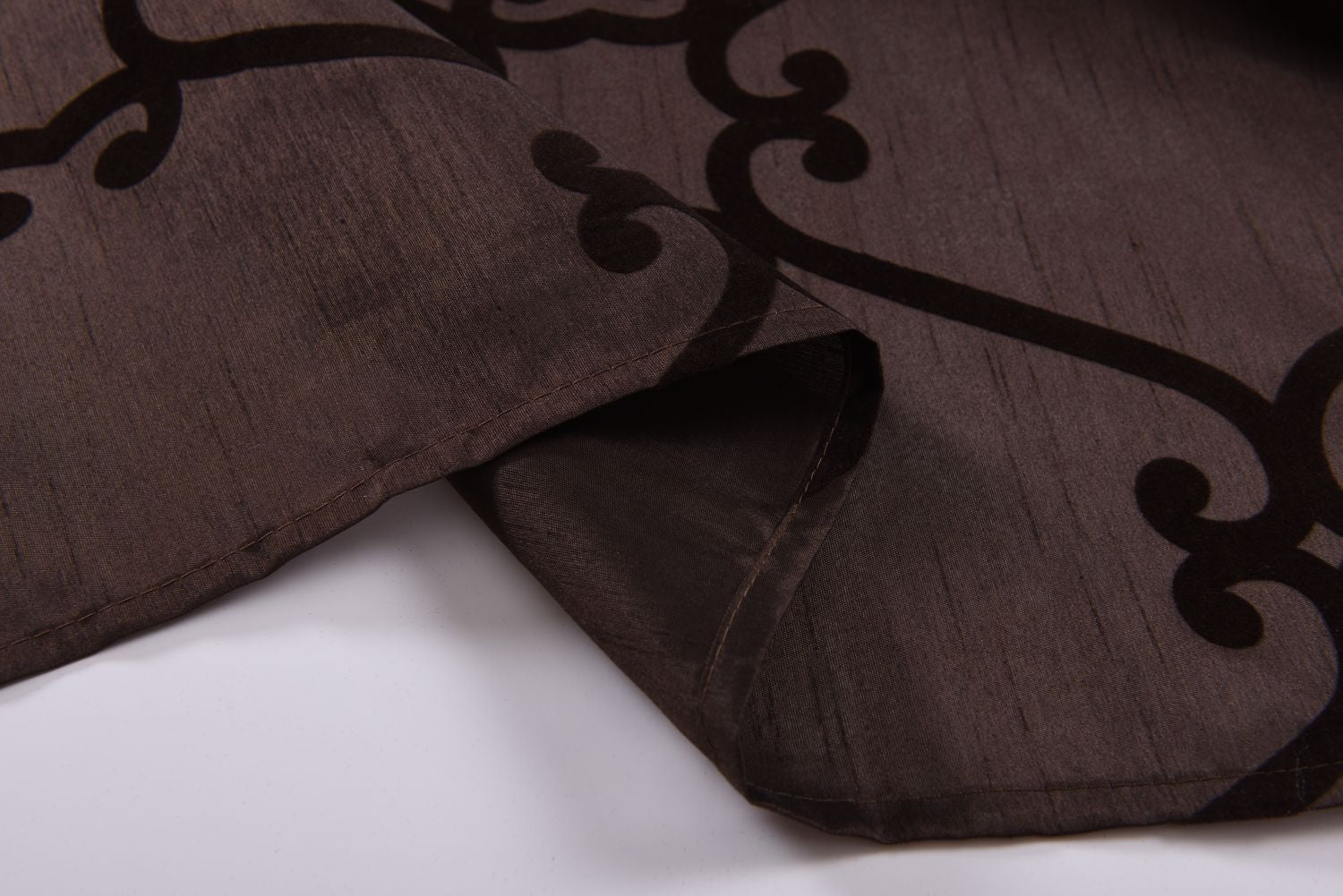 Vorhang Wildseide Optik blickdicht Flockfasern Deko gemustert, blickdicht mit verdecktem Schlaufenband 20200-20210 Vorhang Img6698_1 | Gardinenbox.de