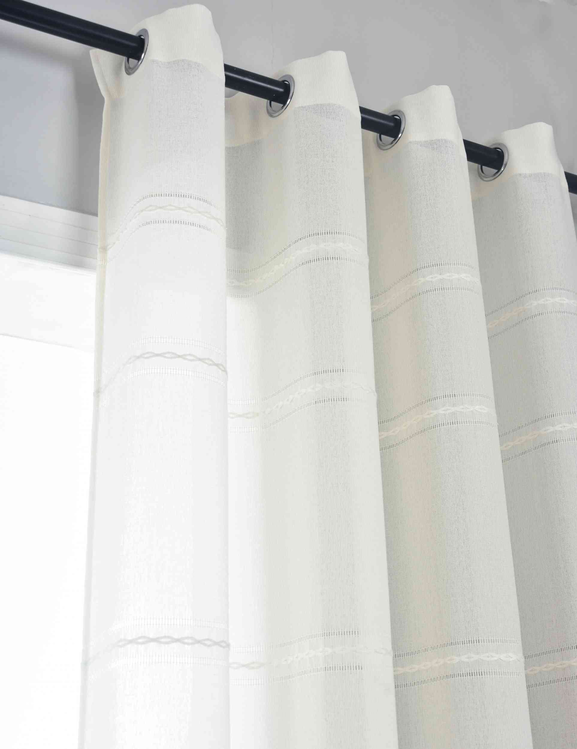 2er Set Halbtransparente Gardinen mit Ösen »Leipzig« Kettenmuster lichtdurchlässig elegante Struktur 202450-2 Gardinenschal Img7338_fd5e7185-470f-48f4-8e1f-13b23bc2bf77 | Gardinenbox.de
