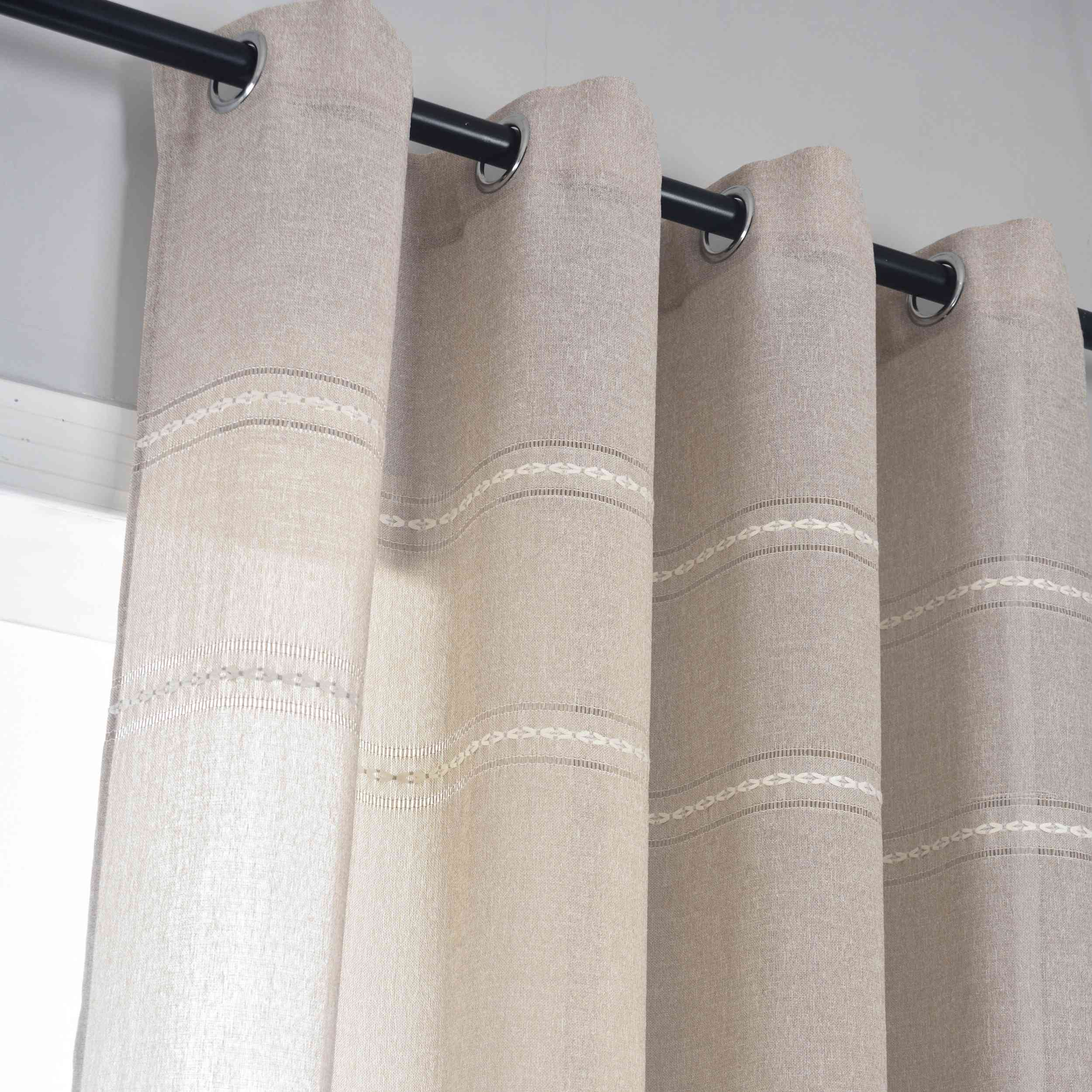 2er Set Halbtransparente Gardinen mit Ösen »Leipzig« Kettenmuster lichtdurchlässig elegante Struktur 202450-2 Gardinenschal Img7368_81937013-38fd-4ab7-a419-f964c2fca74f | Gardinenbox.de