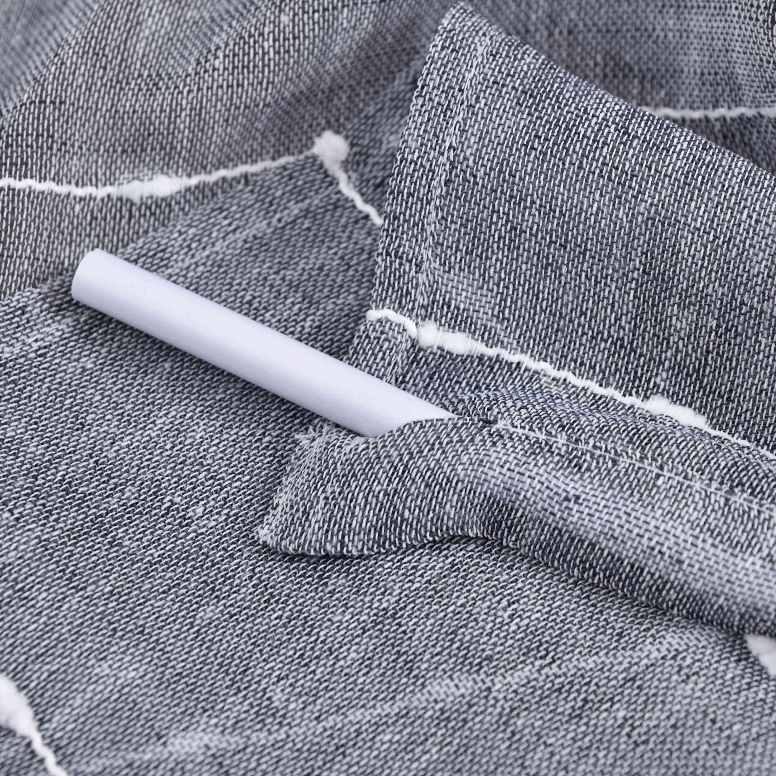 Halbtransparente Schiebegardine mit Paneelwagen »Kassel« Chenille Leinenbindung Streifen 202470P Schiebegardine Img7515 | Gardinenbox.de