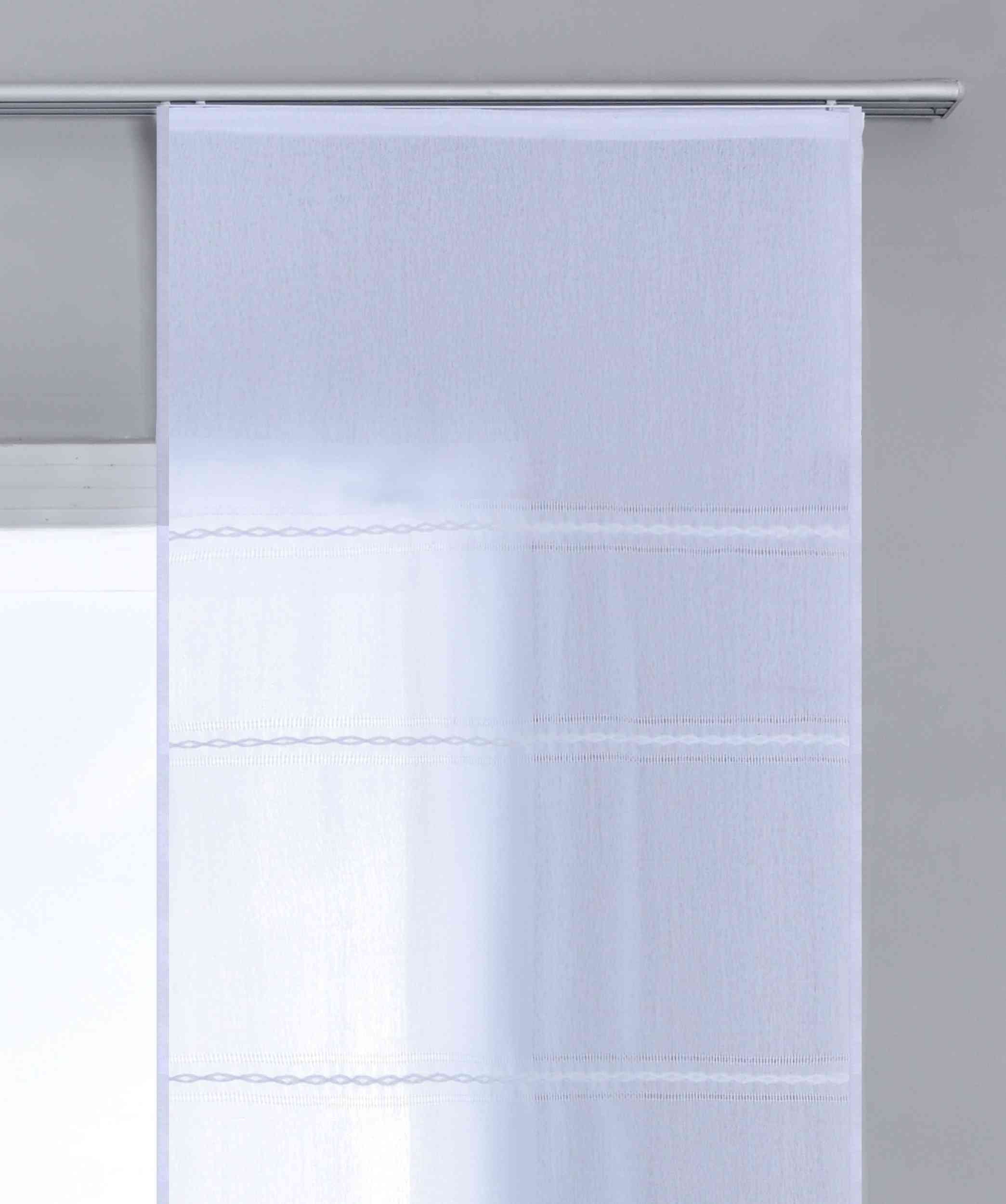 Halbtransparente Schiebegardine mit Paneelwagen »Leipzig« Kettenmuster lichtdurchlässig elegante Struktur 202450P Schiebegardine Img7572ps_-_Kopie | Gardinenbox.de